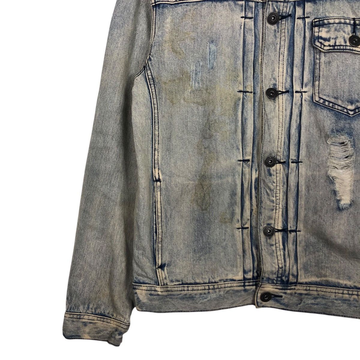 Japanese Brand 📌Distressed Biker Denim Jacket Punk Style INC Issey Miyake Size US S / EU 44-46 / 1 - 5 Thumbnail