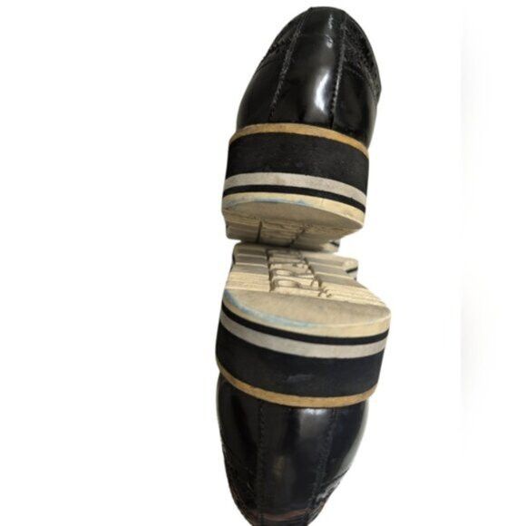 Prada Prada - Patent Leather Lace-Up Wingtip Loafers in Black Size US 7 / IT 37 - 4 Thumbnail
