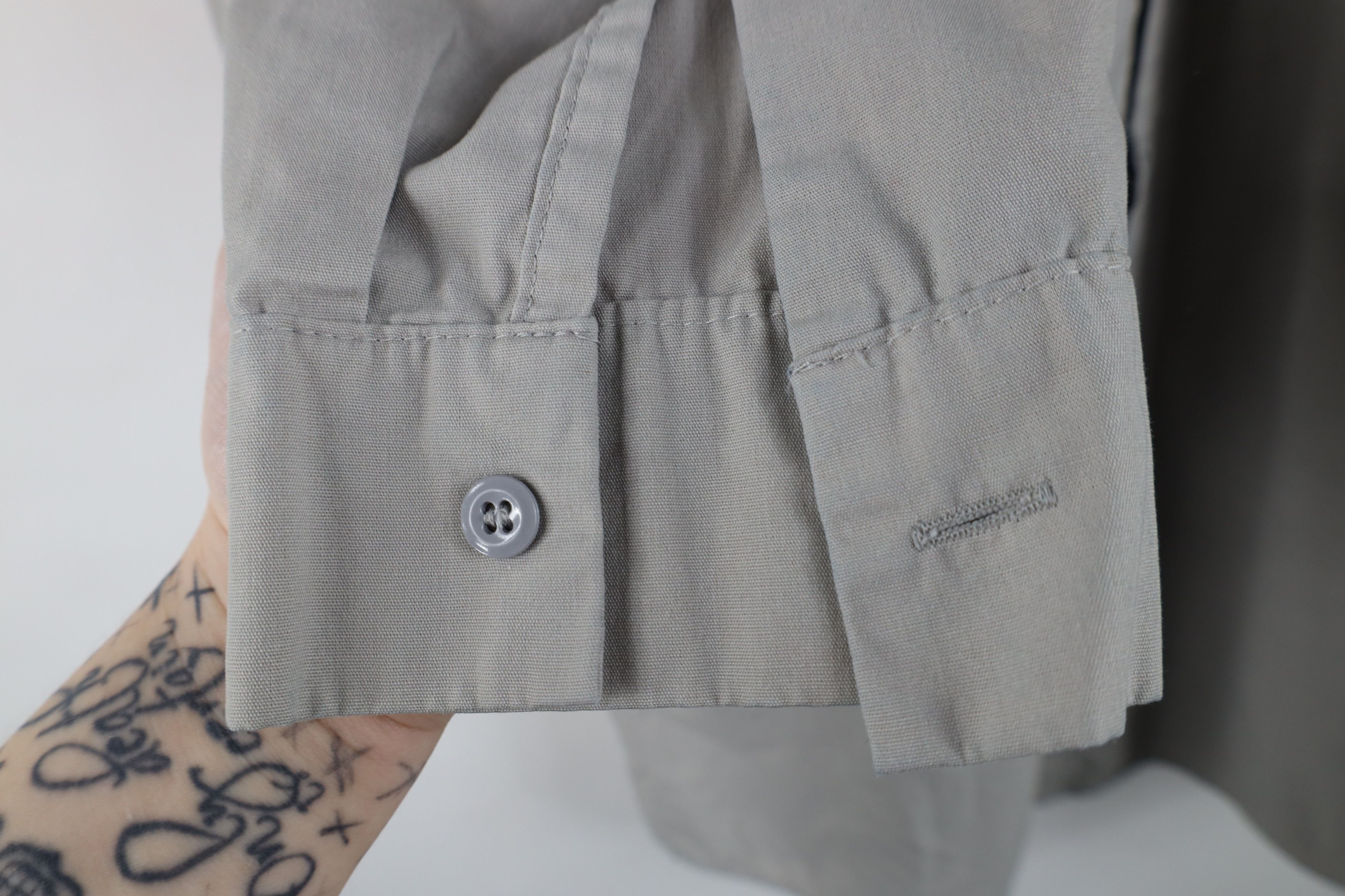 Vintage Vintage 90s Streetwear Workwear Mechanic Button Shirt Gray Size US M / EU 48-50 / 2 - 8 Thumbnail