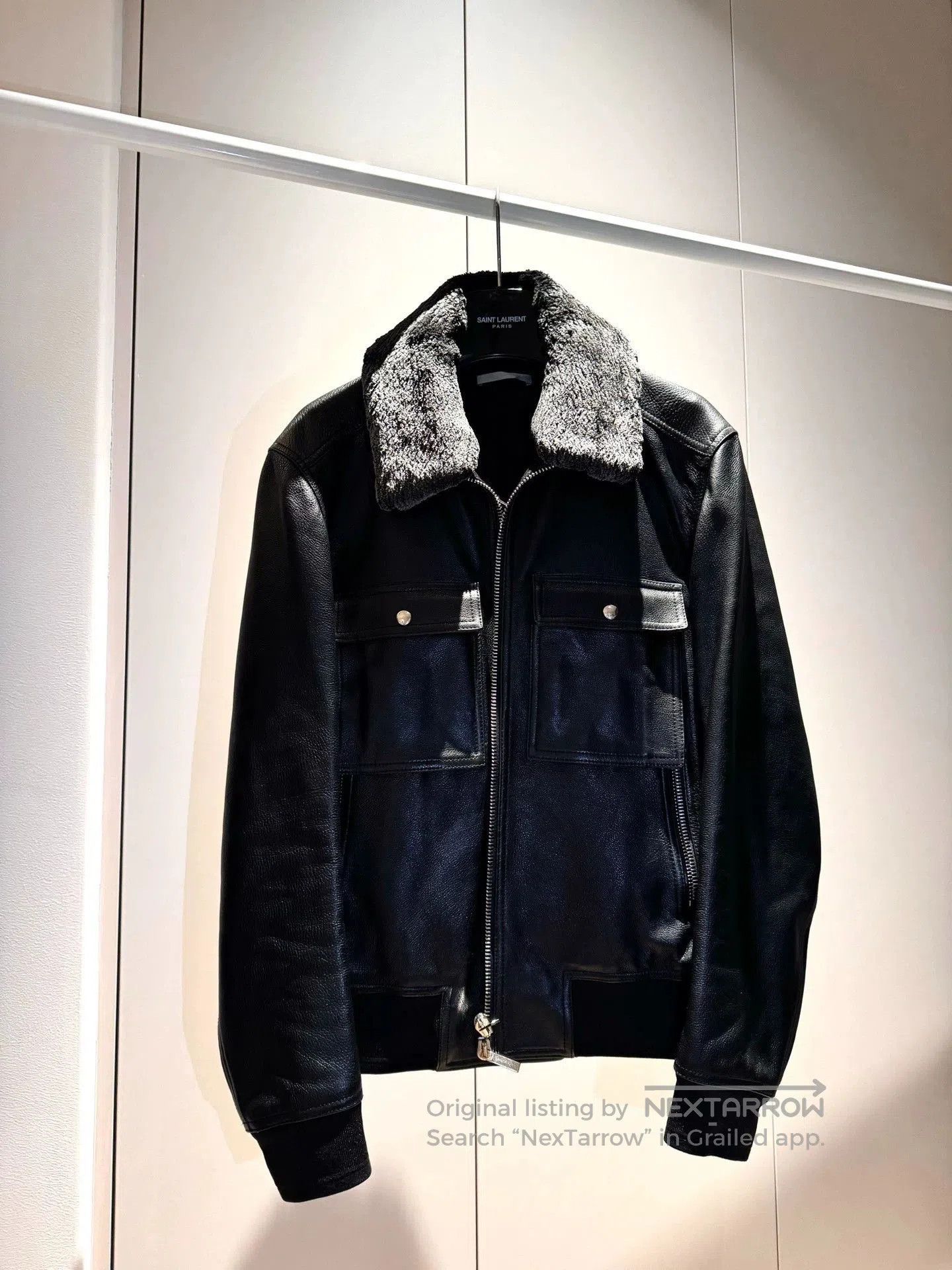 Dior Diorhomme 18FW Fur Collar Leather Jacket. Size US M / EU 48-50 / 2 - 1 Thumbnail