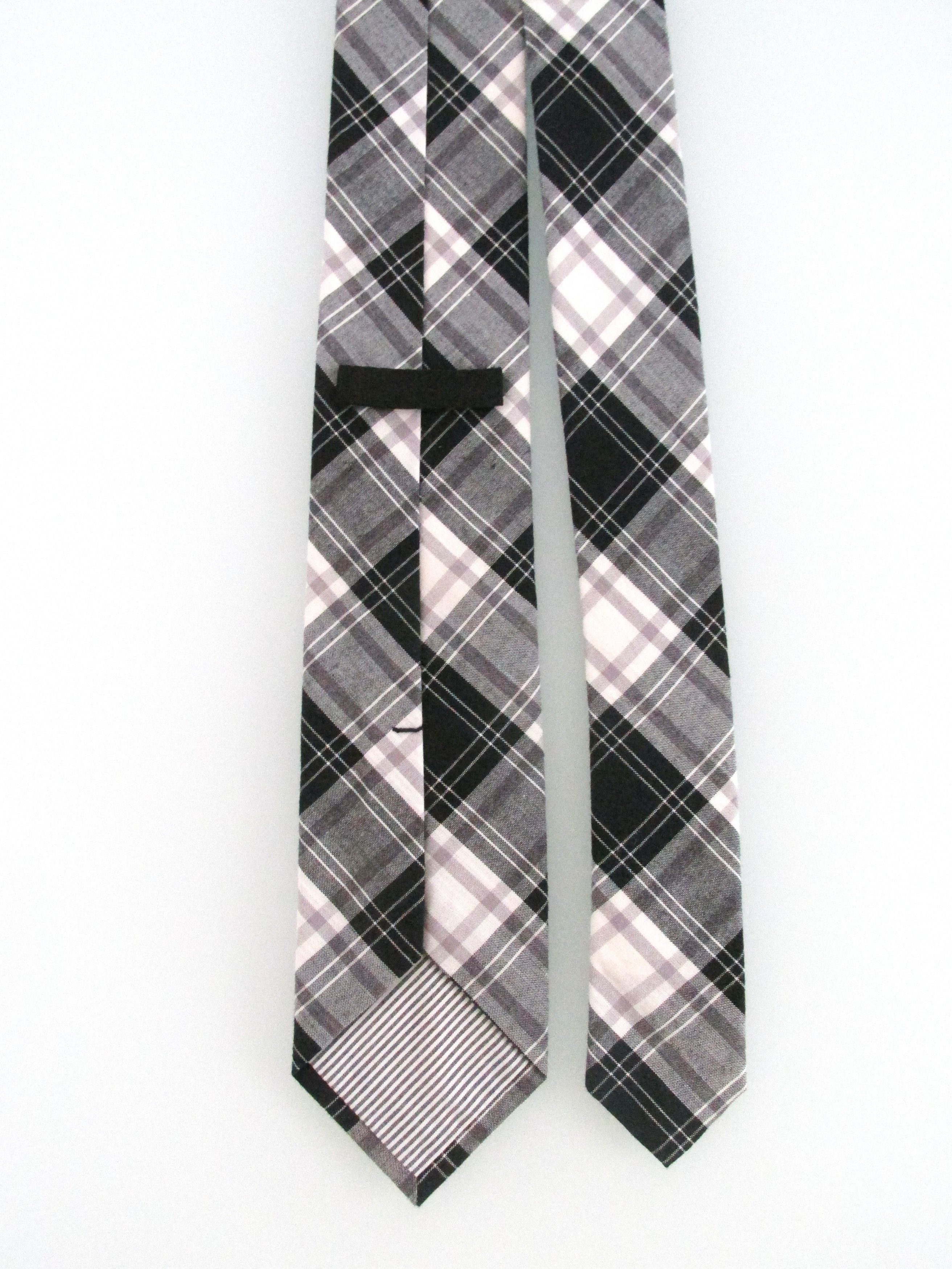Other Men's Narrow Cotton Plaid Tie Size ONE SIZE - 4 Thumbnail