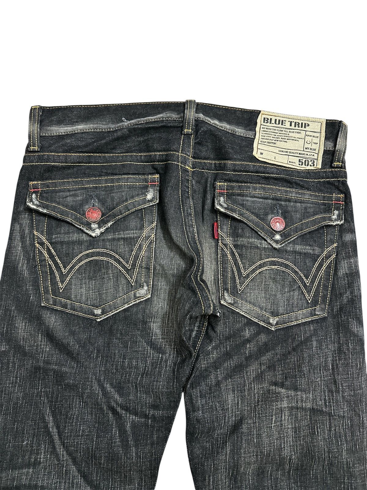 GOA 2000 Edwin 503 Flare Washed Clawmark Y2K Goa Lgb Style Jeans Size US 35 - 7 Thumbnail