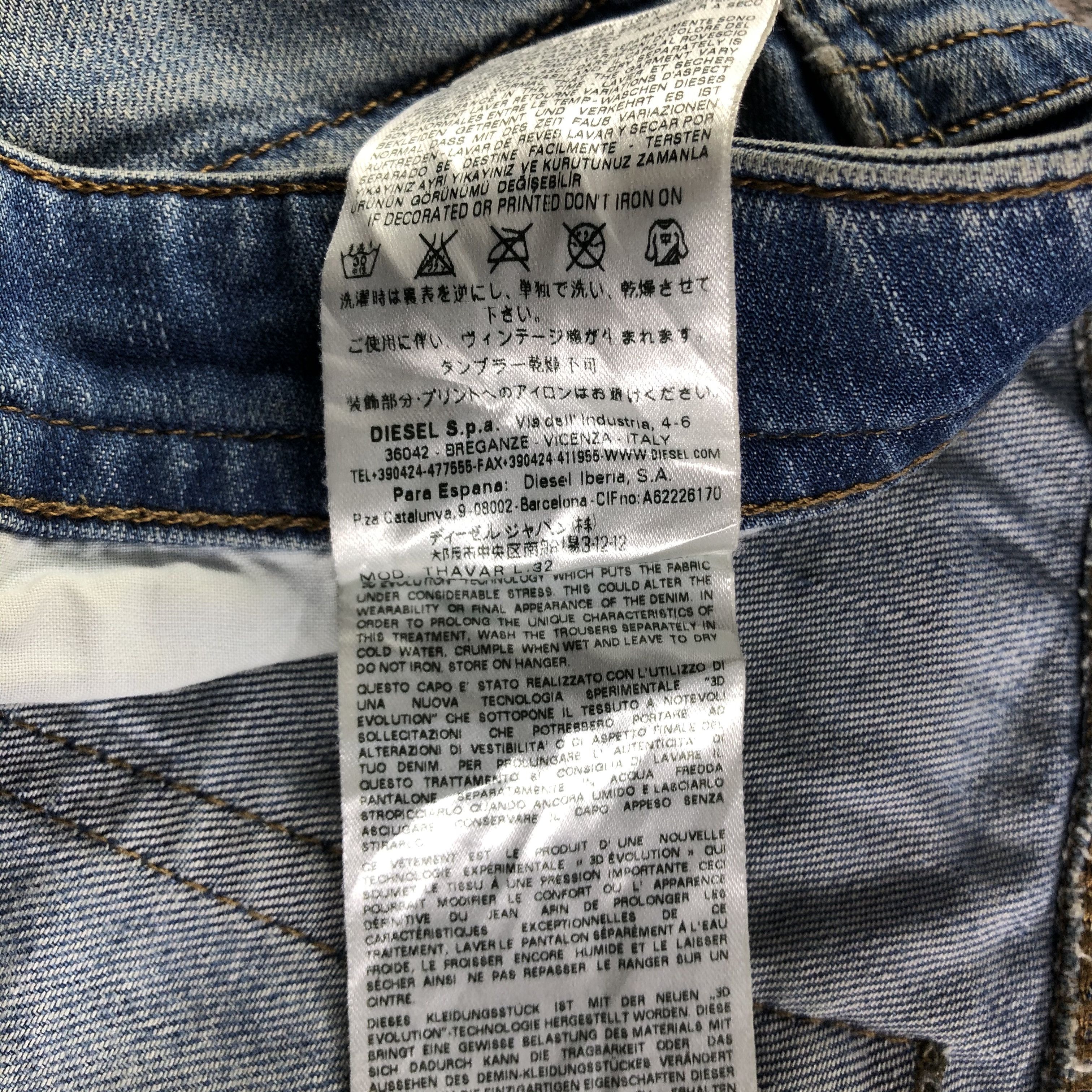 Diesel Diesel Jeans Ripped Skinny Denim KJ2459 Size US 29 - 13 Thumbnail