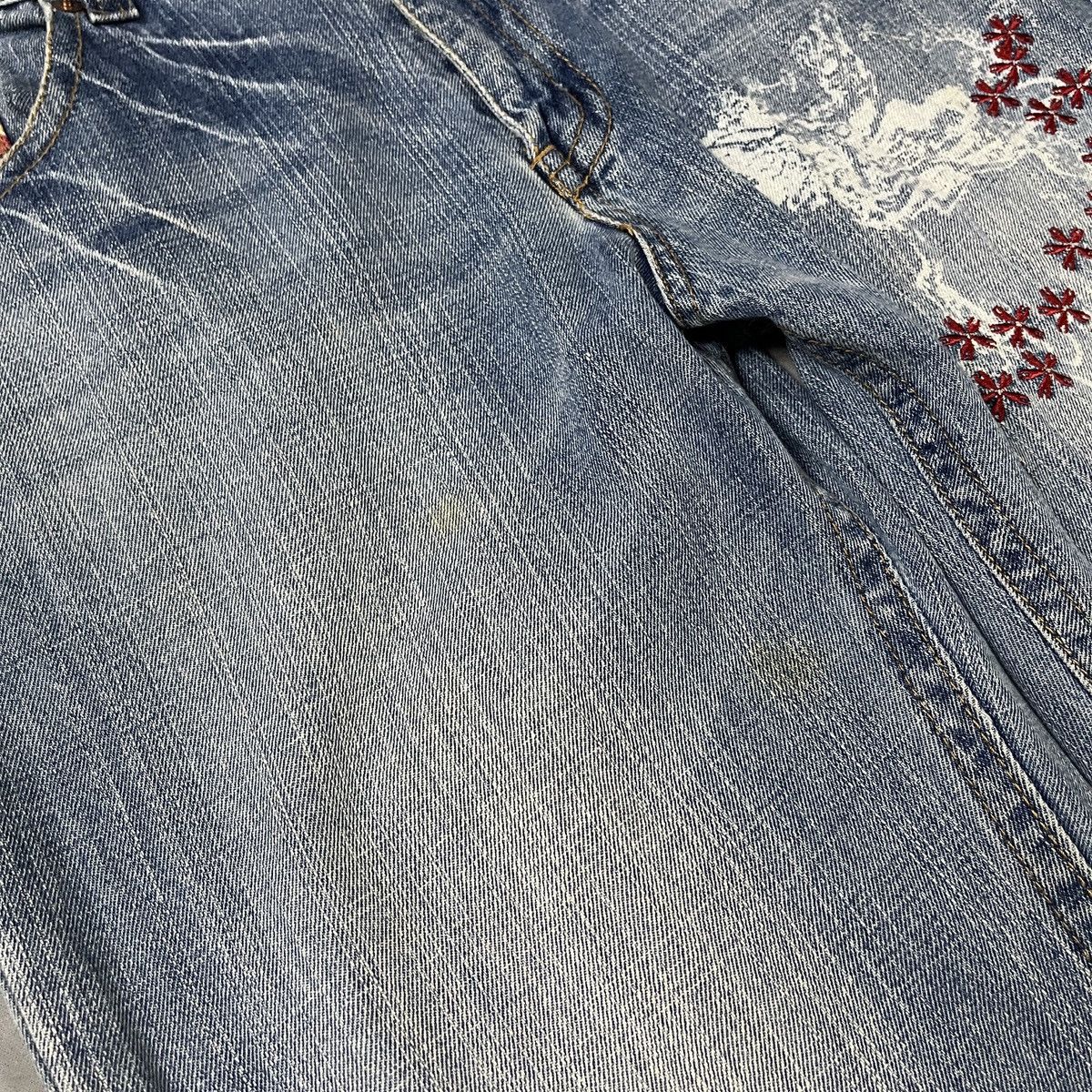 Japanese Brand Vintage Japanese Sakura & Crane Wave Embroidery Denim Size US 34 / EU 50 - 6 Thumbnail