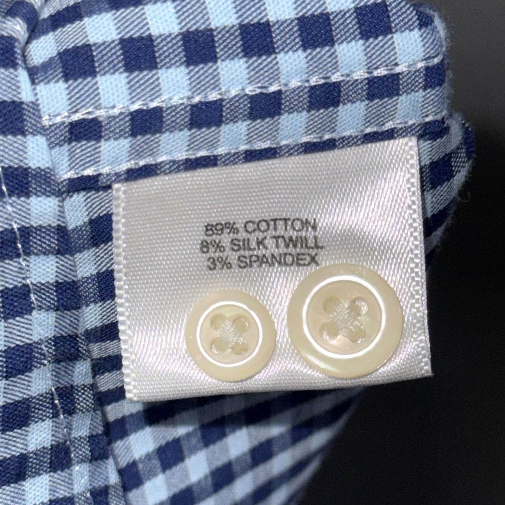 Peter Millar Peter Millar Shirt Mens XL Blue Gingham Button-Down Long Sleeve Stretch Silk Cotton Spandex Twill Size US XL / EU 56 / 4 - 6 Thumbnail