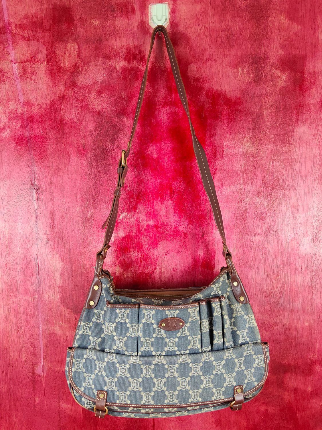 Celine Celine denim monogram vintage Shoulder hand Bag #SB035DLAL Size ONE SIZE - 2 Thumbnail