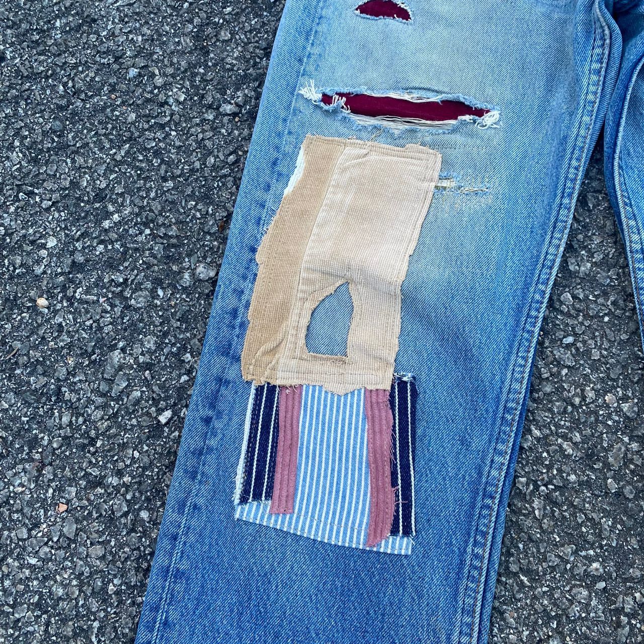Levi's Vintage 80s Levis 501 Patchwork Denim #kurtcobain Style Size US 32 / EU 48 - 10 Thumbnail