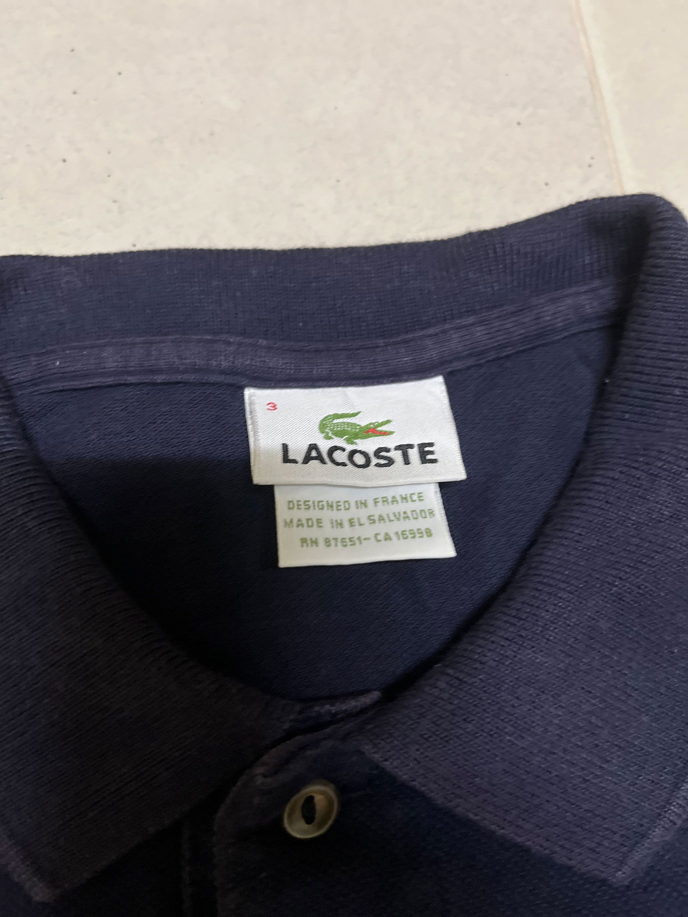 Designer × Lacoste Lacoste Blank Pique Tipped Polo Size US L / EU 52-54 / 3 - 2 Thumbnail