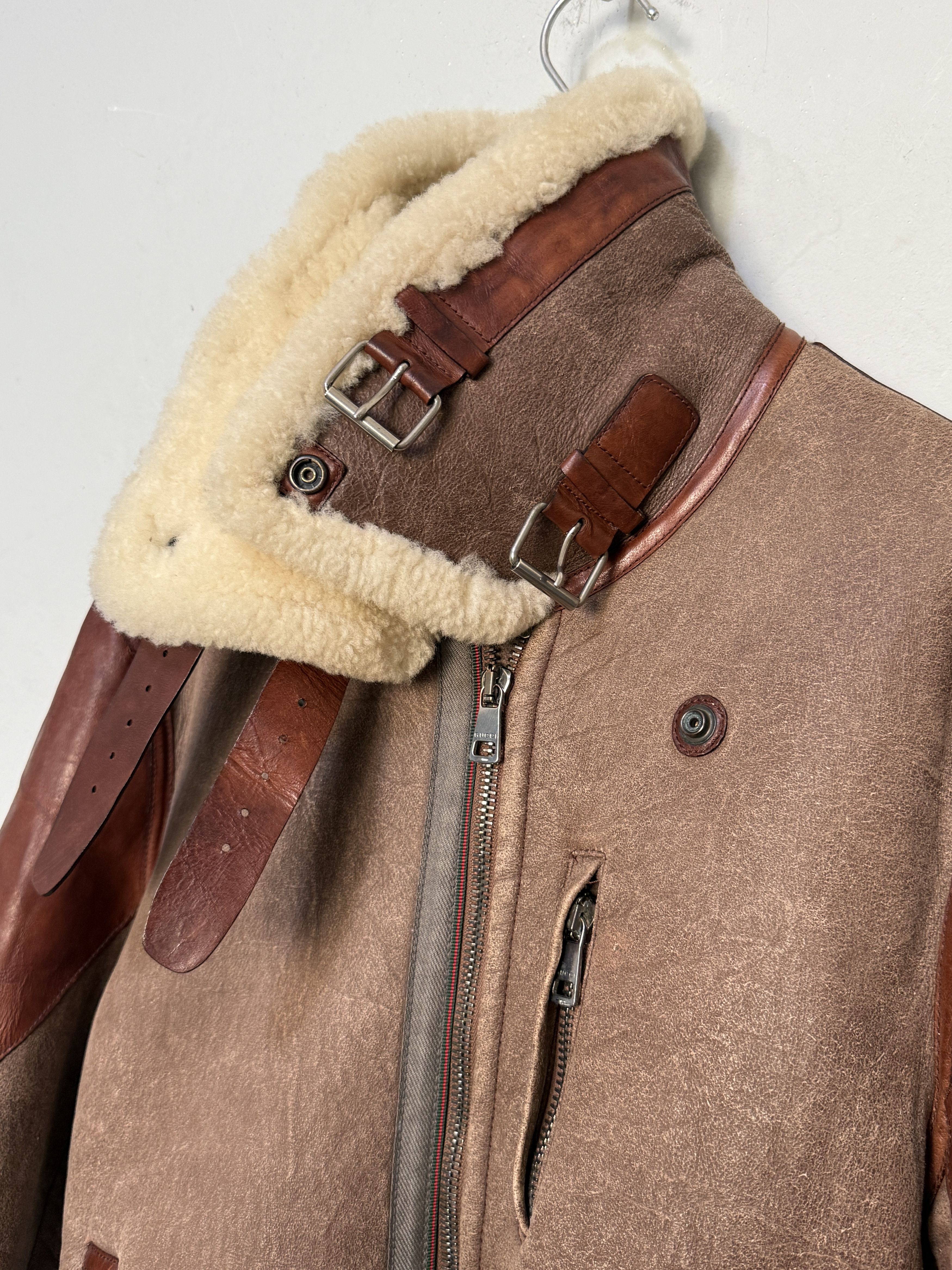 Gucci Gucci aviator flight jacket sheepskin rare military inspired Size US M / EU 48-50 / 2 - 4 Thumbnail
