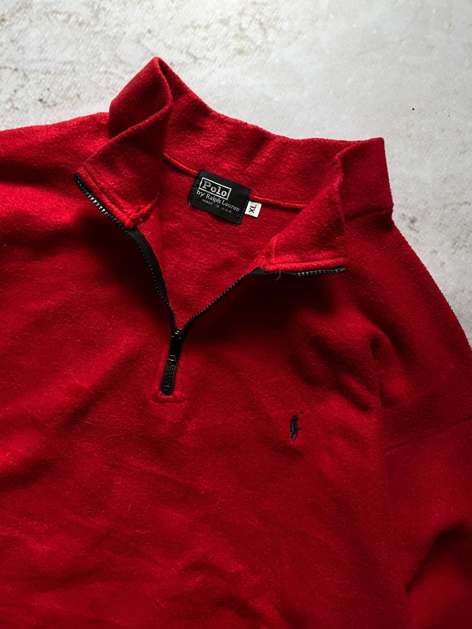 Polo Ralph Lauren × RRL Ralph Lauren Vintage Polo Ralph Lauren 1/4 Zip Fleece Jacket made in USA Size US XL / EU 56 / 4 - 2 Thumbnail