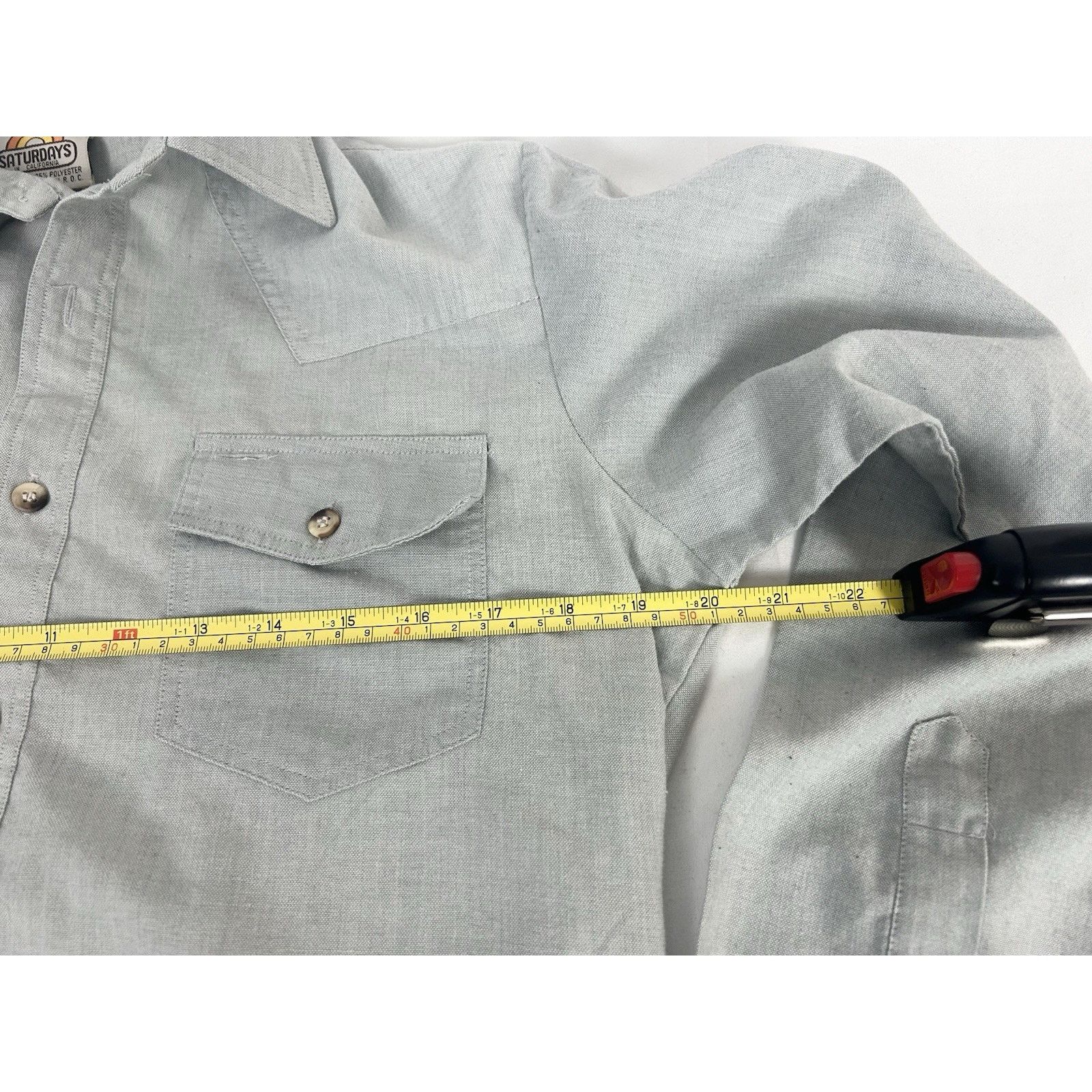 The Unbranded Brand VTG Saturday's In California Mens M Light Blue Shirt Size US M / EU 48-50 / 2 - 7 Thumbnail