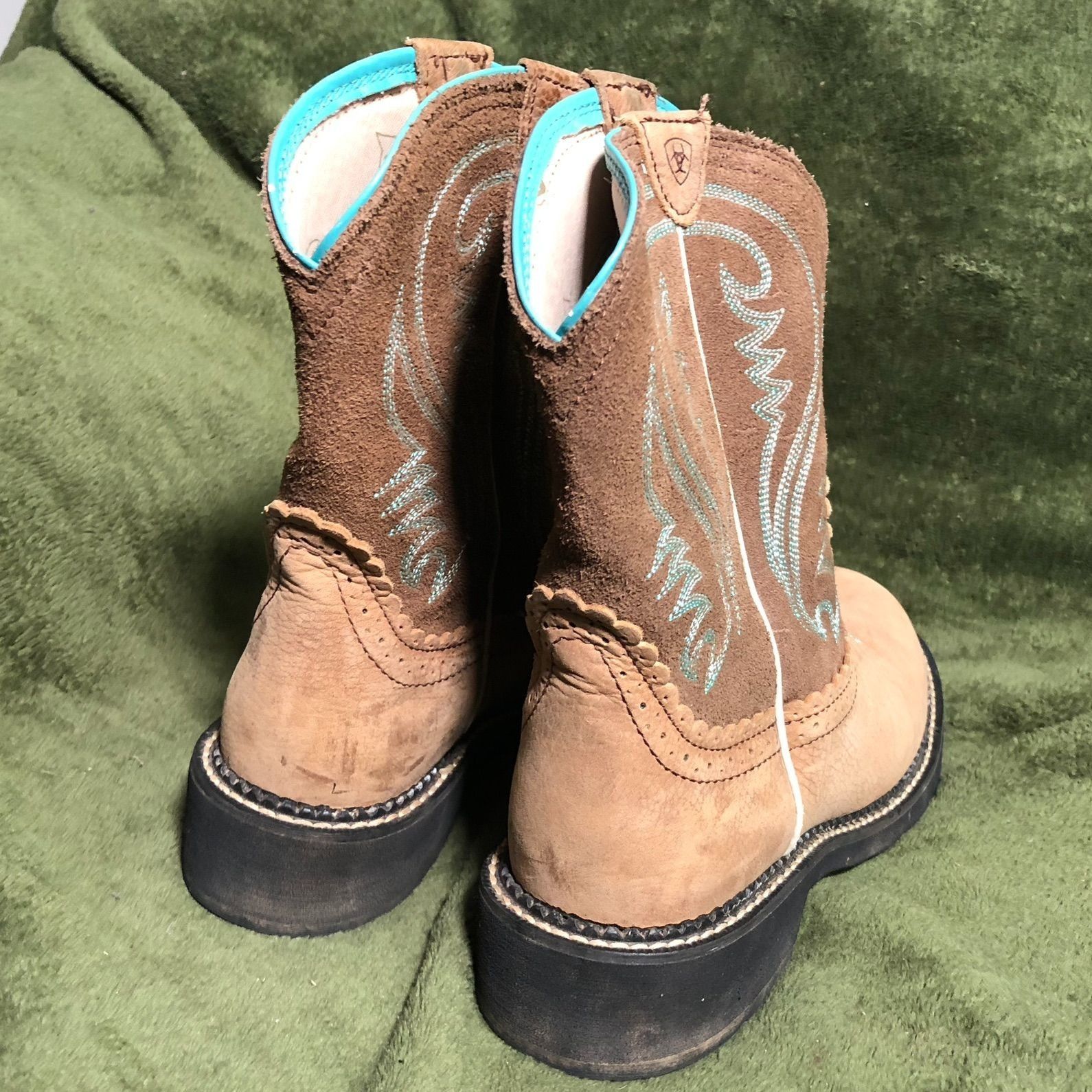 Ariat Ariat Womens Fatbaby Cowboy Boots 10B Suede Heritage Western Size US 10 / IT 40 - 8 Thumbnail