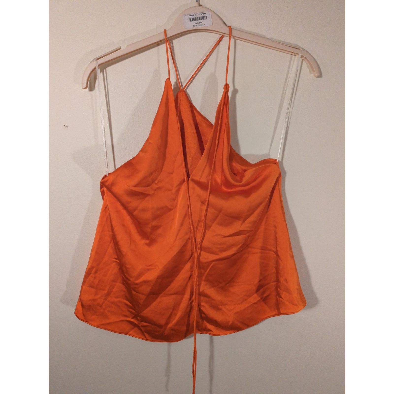 Other RTR Cobando Sz 6 Orange Skinny Strap Halter Satin Tank Top Size M / US 6-8 / IT 42-44 - 5 Thumbnail