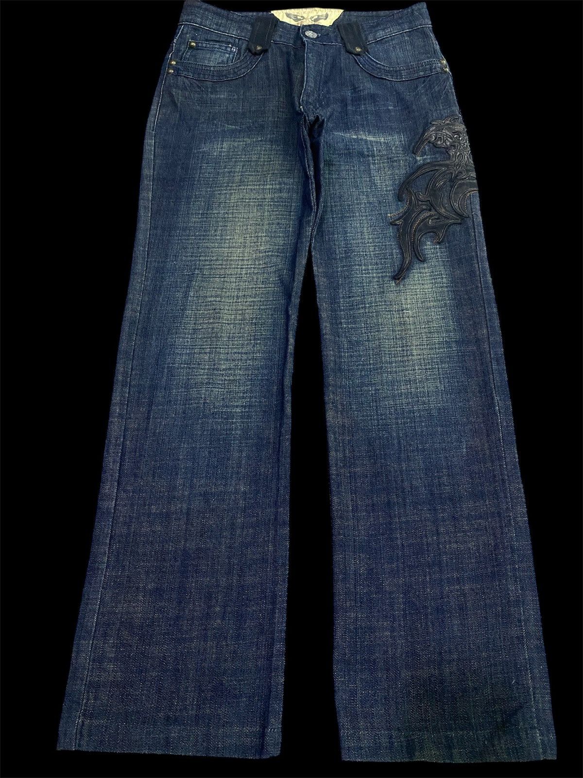 Japanese Brand 💥INSANE 90s JAPANESE MUDWASH EMBROIDERY TATTOO STYLE JEANS💥 Size US 30 / EU 46 - 1 Thumbnail