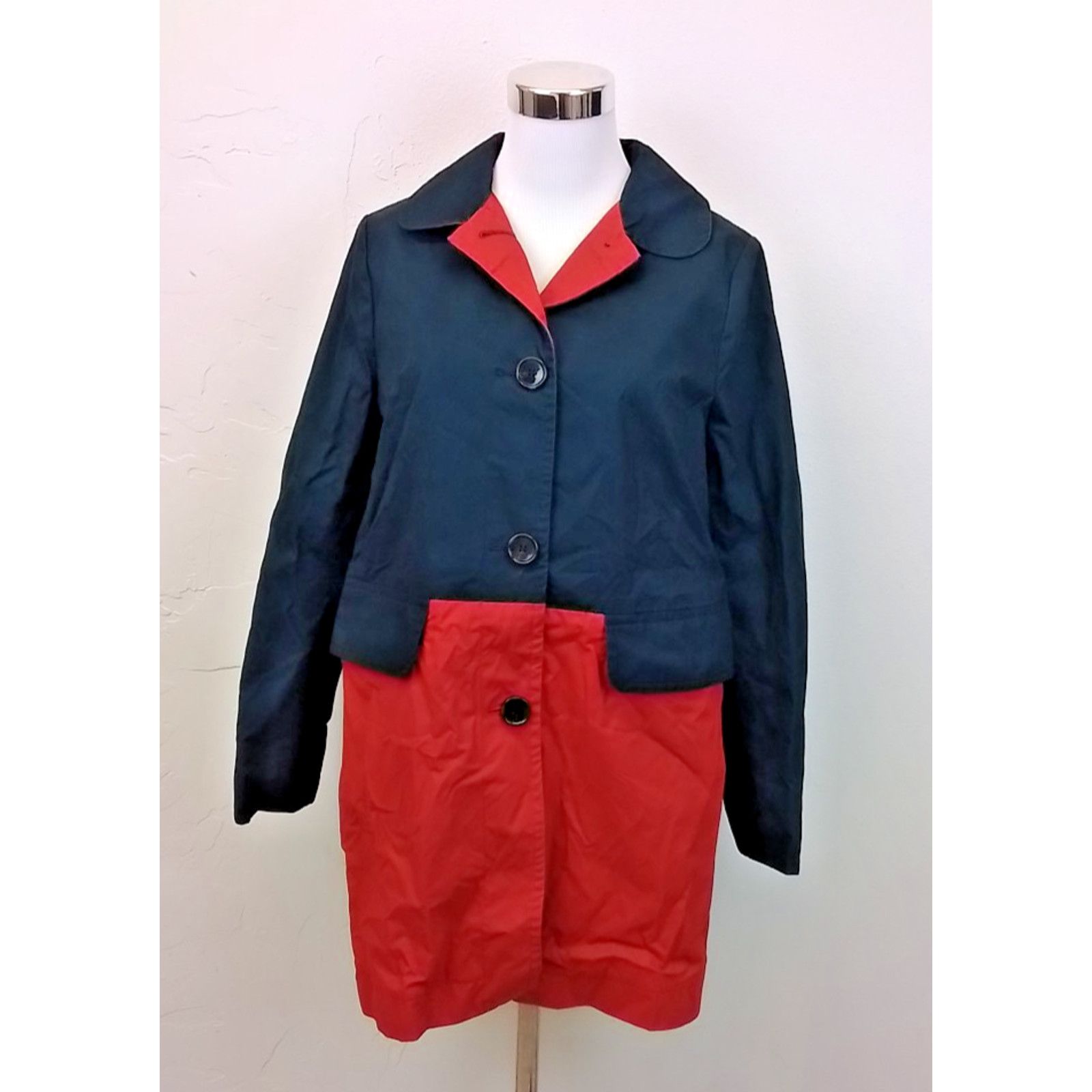 Coach Coach Trench Jacket Women's M Blue/Red #J3065 Size M / US 6-8 / IT 42-44 - 2 Thumbnail