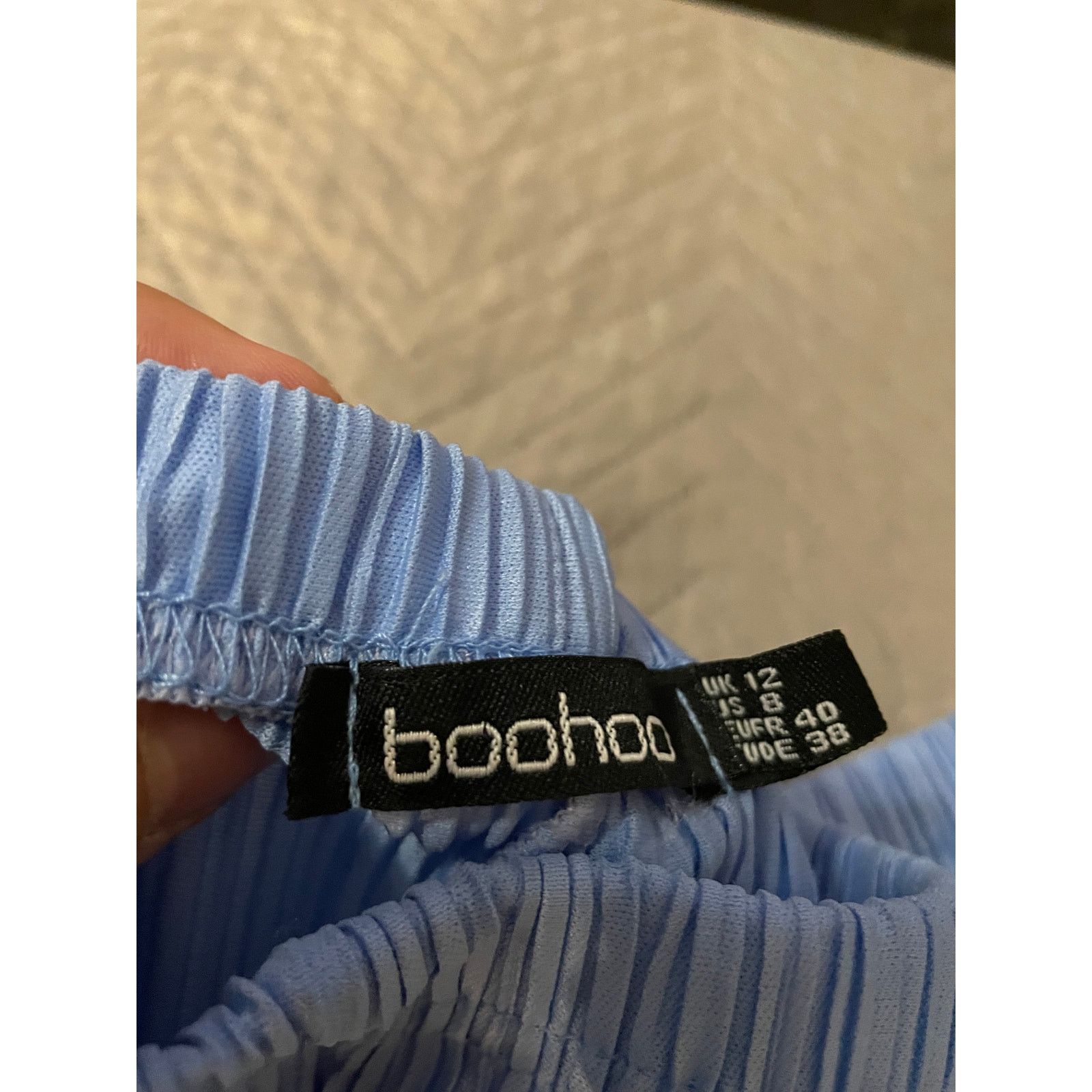 Boohoo Boohoo Women’s Size 8 Baby Blue Pleated Flare Pants Size 30" / US 8 / IT 44 - 4 Thumbnail