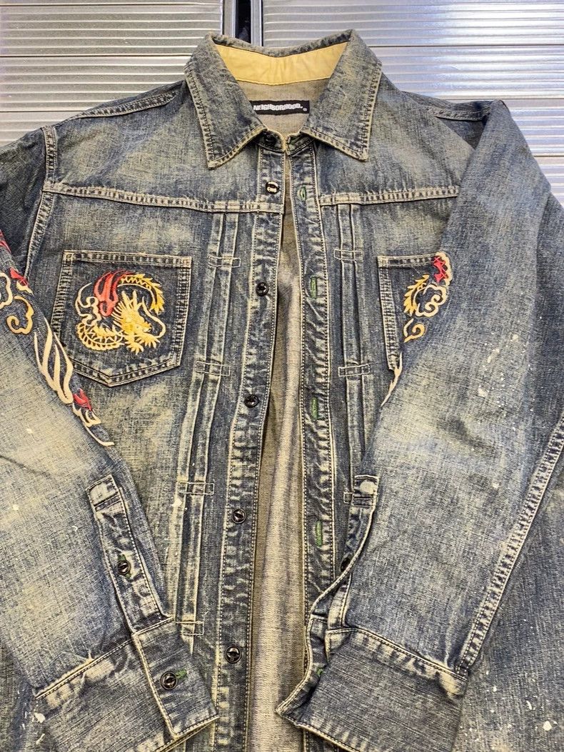 Neighborhood NEIGHBORHOOD Denim Dragon Embroidery Shirt - dmc Size US L / EU 52-54 / 3 - 1 Thumbnail