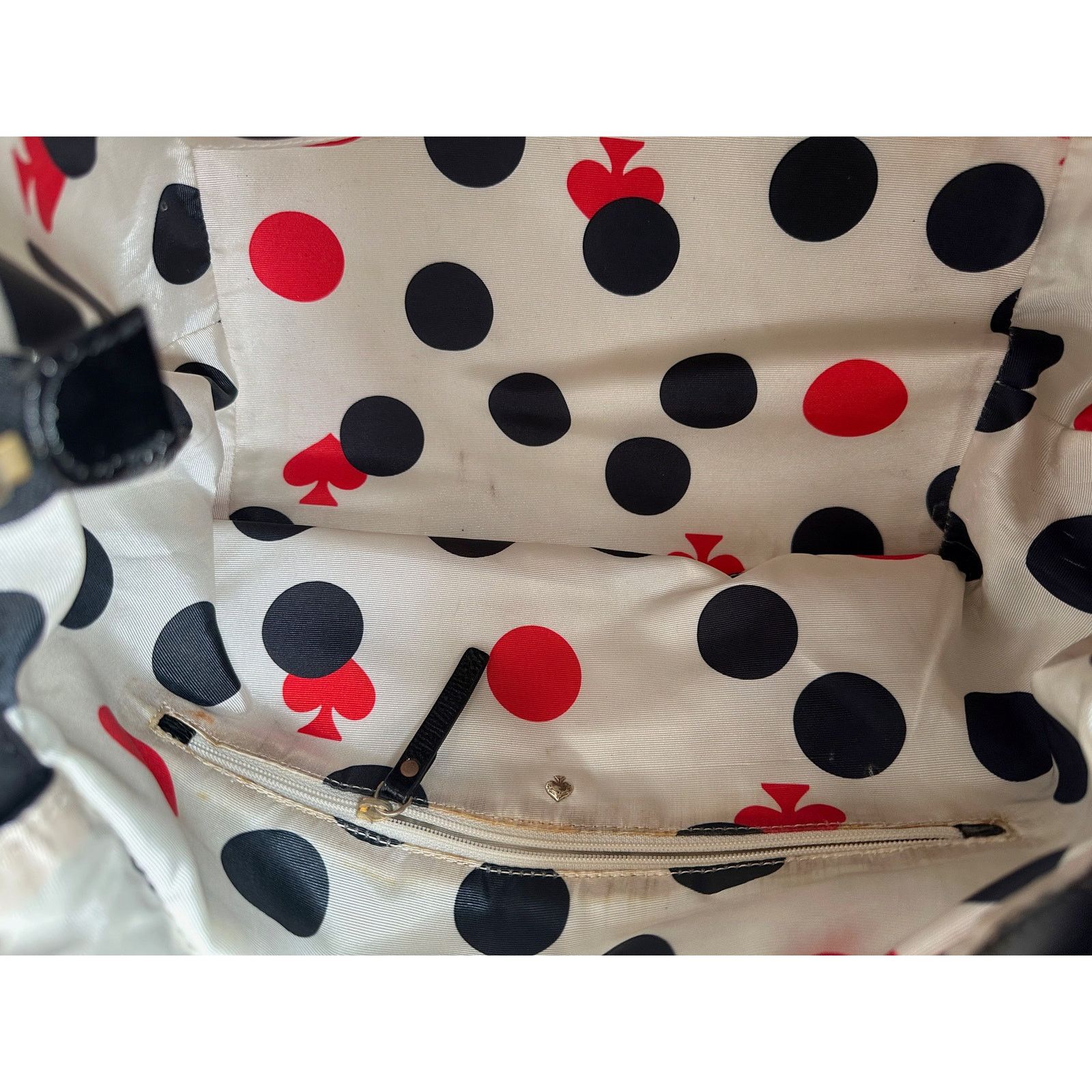 Kate Spade Kate Spade Black Nylon Ribbon Handbag - Polka Dot Interior Size ONE SIZE - 6 Thumbnail
