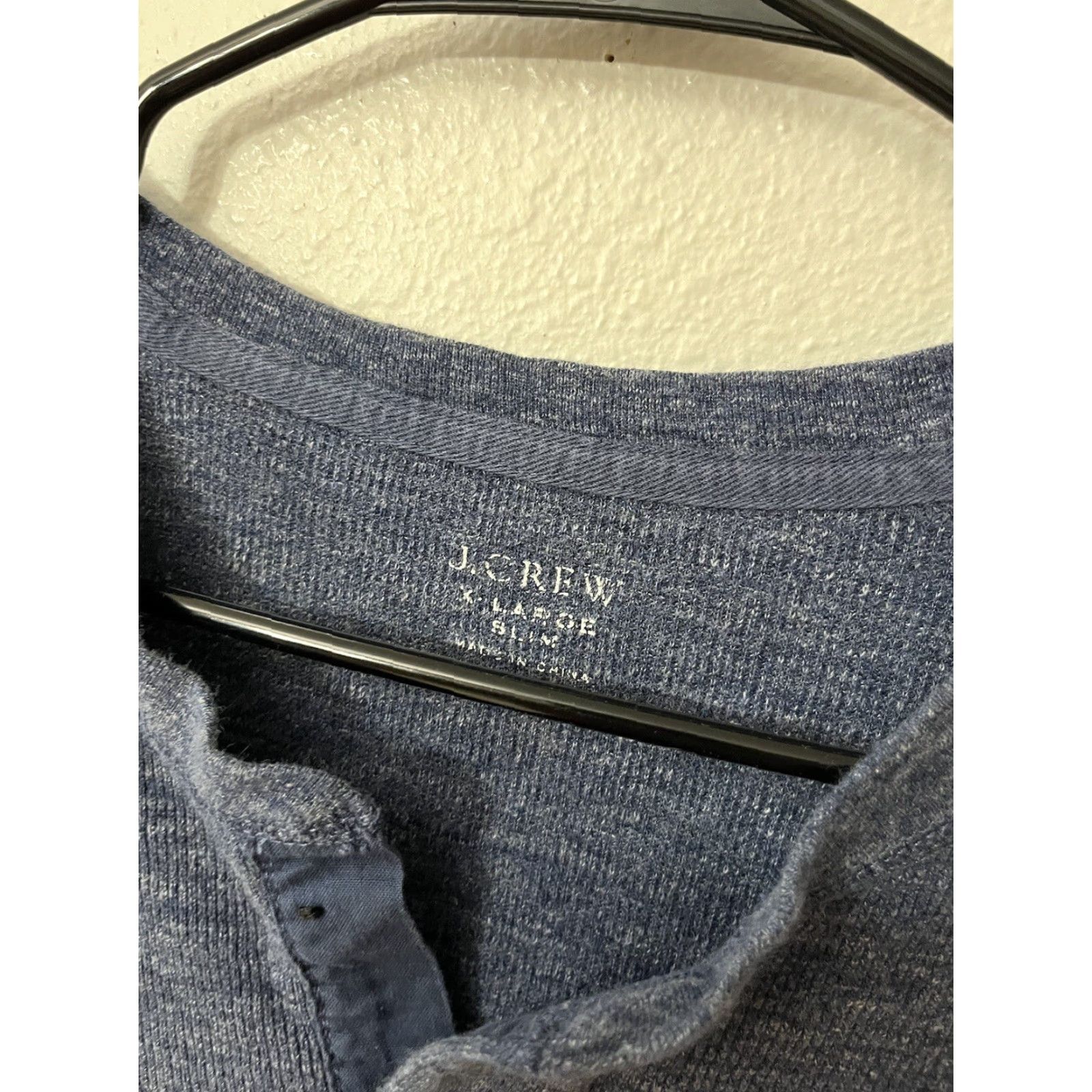 J.Crew J.Crew Sweater Mens XL Rugged Cotton Henley Slim Blue Crew Neck Knit Casual Modern City Preppy Size US XL / EU 56 / 4 - 2 Thumbnail