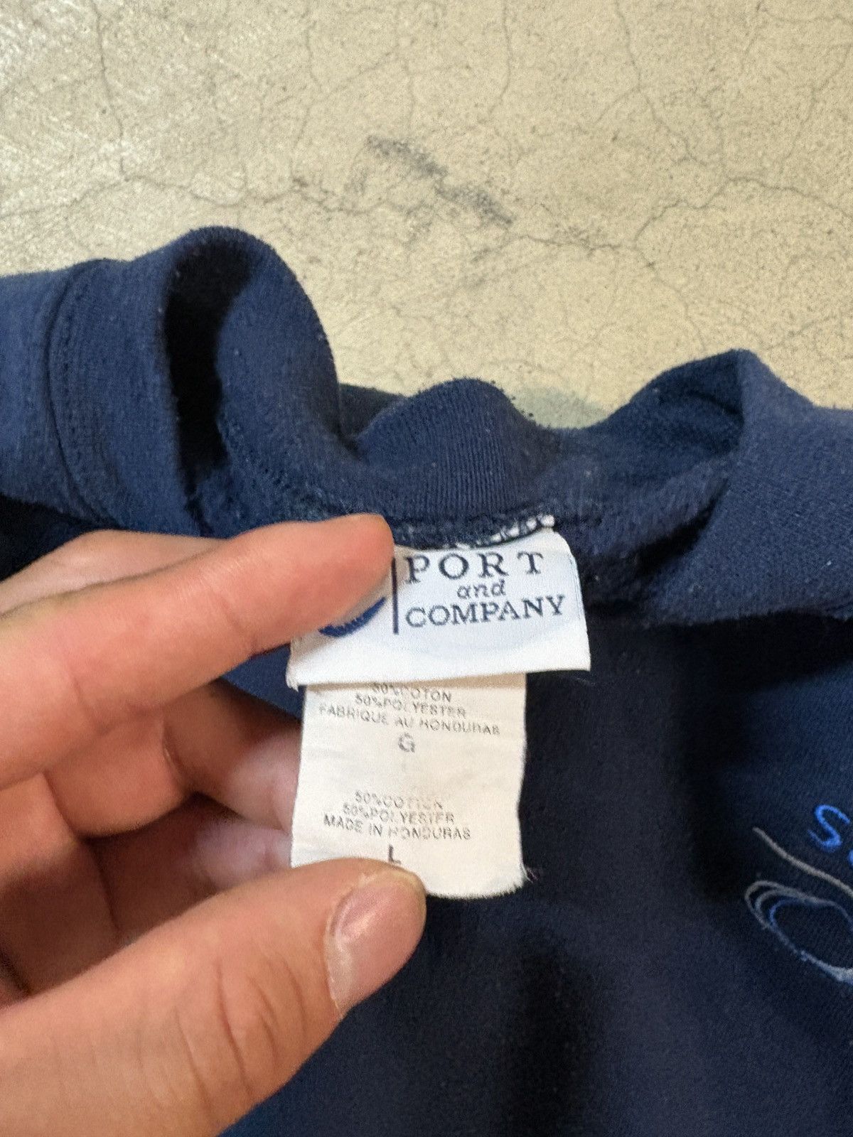 Vintage Vintage 00's Satisloh Crewneck Sweatshirt Navy Size Medium Size US L / EU 52-54 / 3 - 4 Thumbnail
