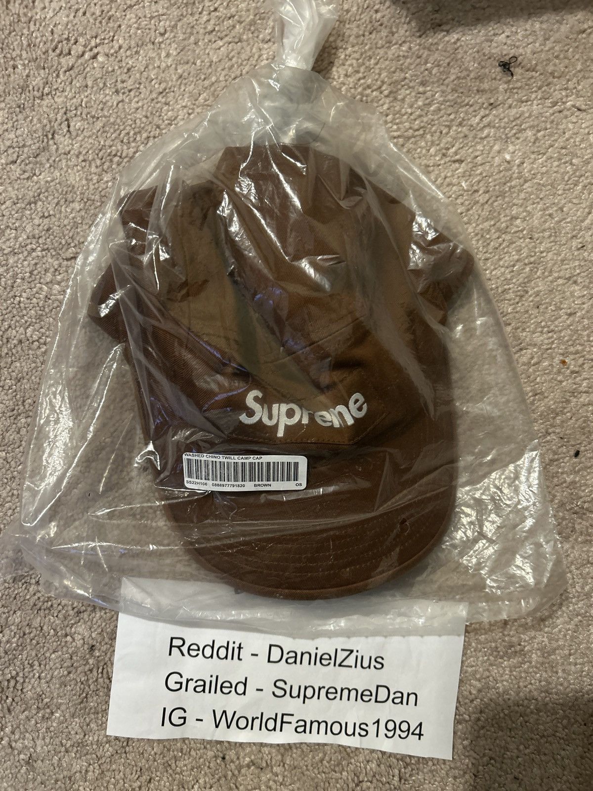 Supreme Supreme Washed Chino Twill Camp Cap 'Brown' Size ONE SIZE - 3 Thumbnail