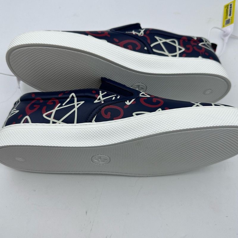 Gucci Gucci Printed Leather Slip-On Sneakers for Men - Size US 11 / EU 44 - 7 Thumbnail