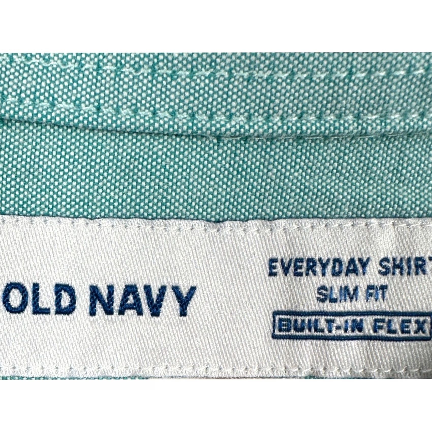 Old Navy Old Navy Mens 2XLT Tall Shirt Button-Up Aqua Everyday Slim Fit Built-In Flex NEW Shirt Long Sleeve Casual Workwear Mens Size US XXL / EU 58 / 5 - 4 Thumbnail