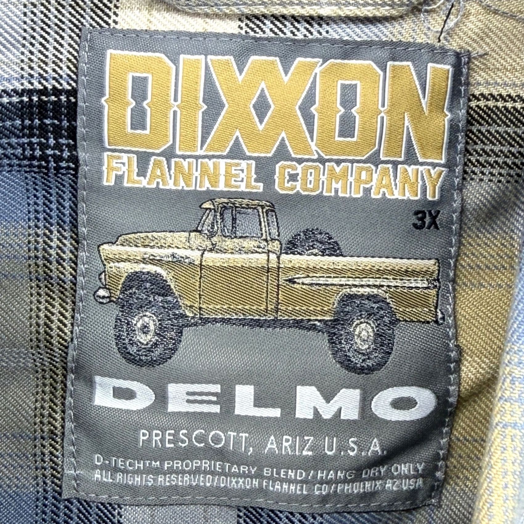 Vintage Dixxon Flannel Company Delmo Plaid Shirt Mens 3X Tan Blue Black D-Tech Button Up Shirt Size US XXL / EU 58 / 5 - 4 Thumbnail