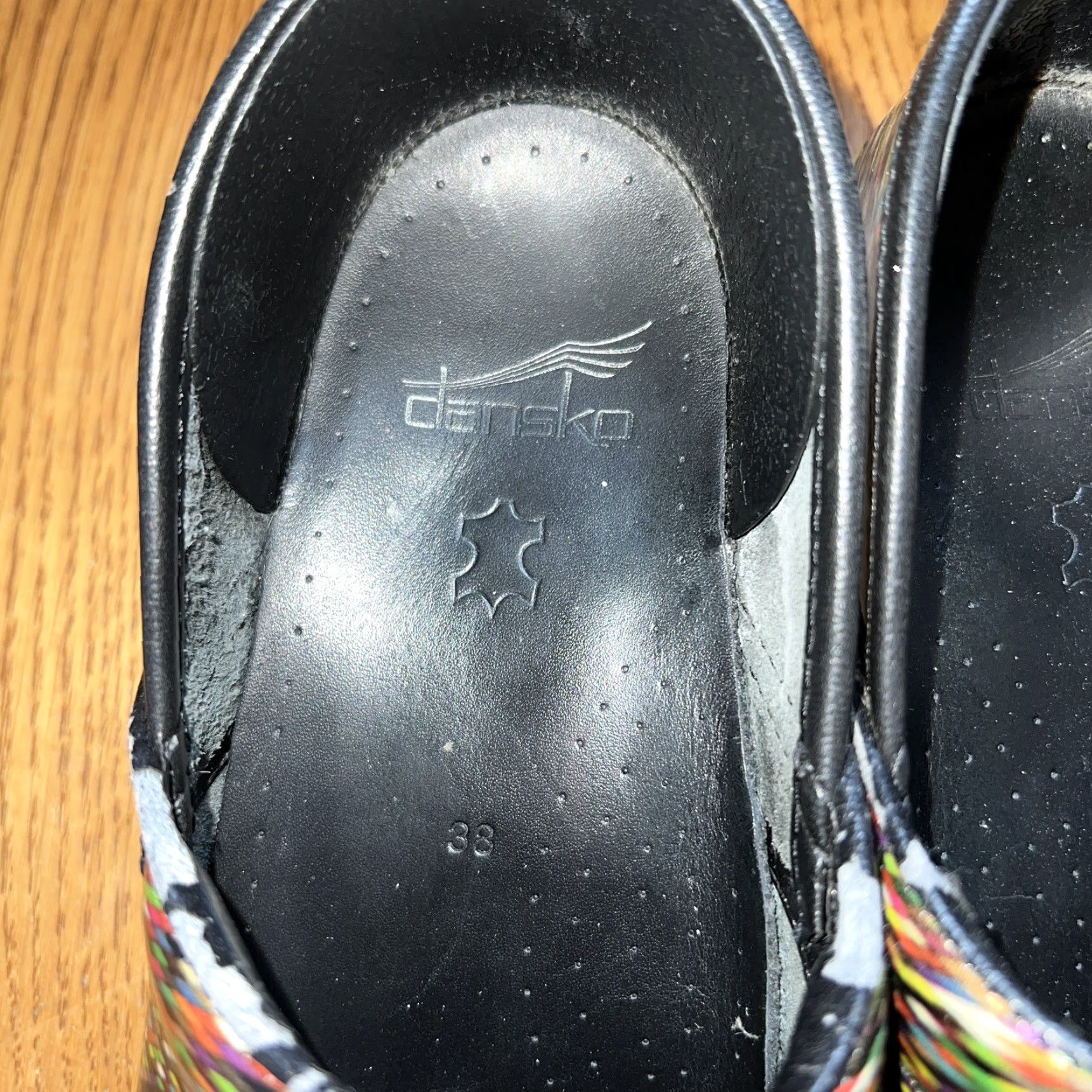 Dansko DANSKO Multicolor Stripe Leather Clogs Women 7.5/8 Slip On Comfort Leather Insole Rubber Outsole Casual Workwear Mens? Size M / US 6-8 / IT 42-44 - 4 Thumbnail