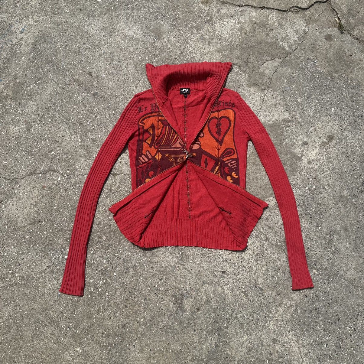 Hysteric Glamour × If Six Was Nine × Jean Paul Gaultier ♥️RARE Jack Of Heart 2Zip-Up Sweater Jean Paul Gaultier Style Size M / US 6-8 / IT 42-44 - 6 Thumbnail