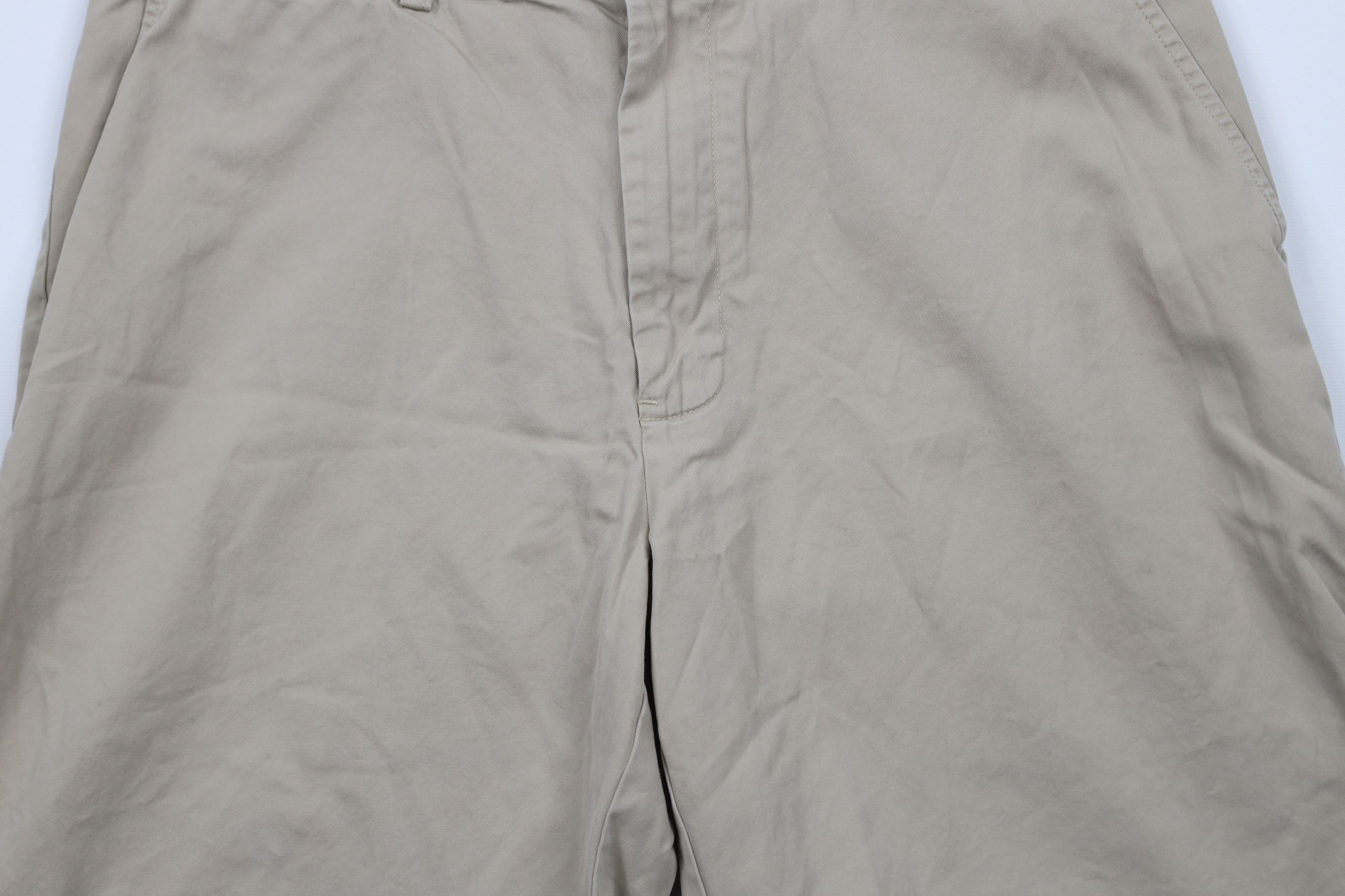 Ralph Lauren × Vintage Vintage 90s Ralph Lauren Knee Cotton Chino Shorts Beige Size US 33 - 3 Thumbnail