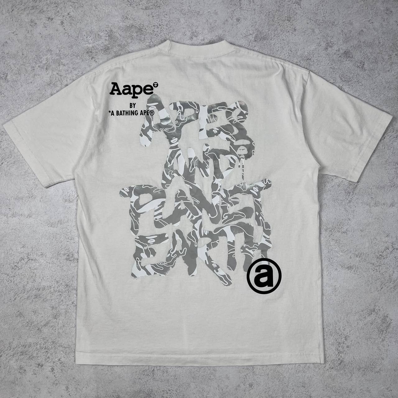 Aape AAPE By A Bathing Ape White Large Logo Skull Graphic Tee Size US L / EU 52-54 / 3 - 7 Thumbnail