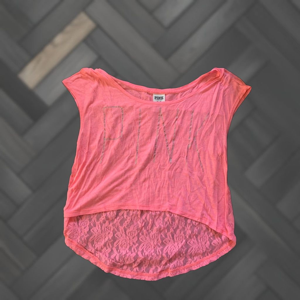 Victoria's Secret Victoria's Secret PINK Crop Top Short Sleeve T Shirt Womens XS Pink Size XS / US 0-2 / IT 36-38 - 1 Thumbnail