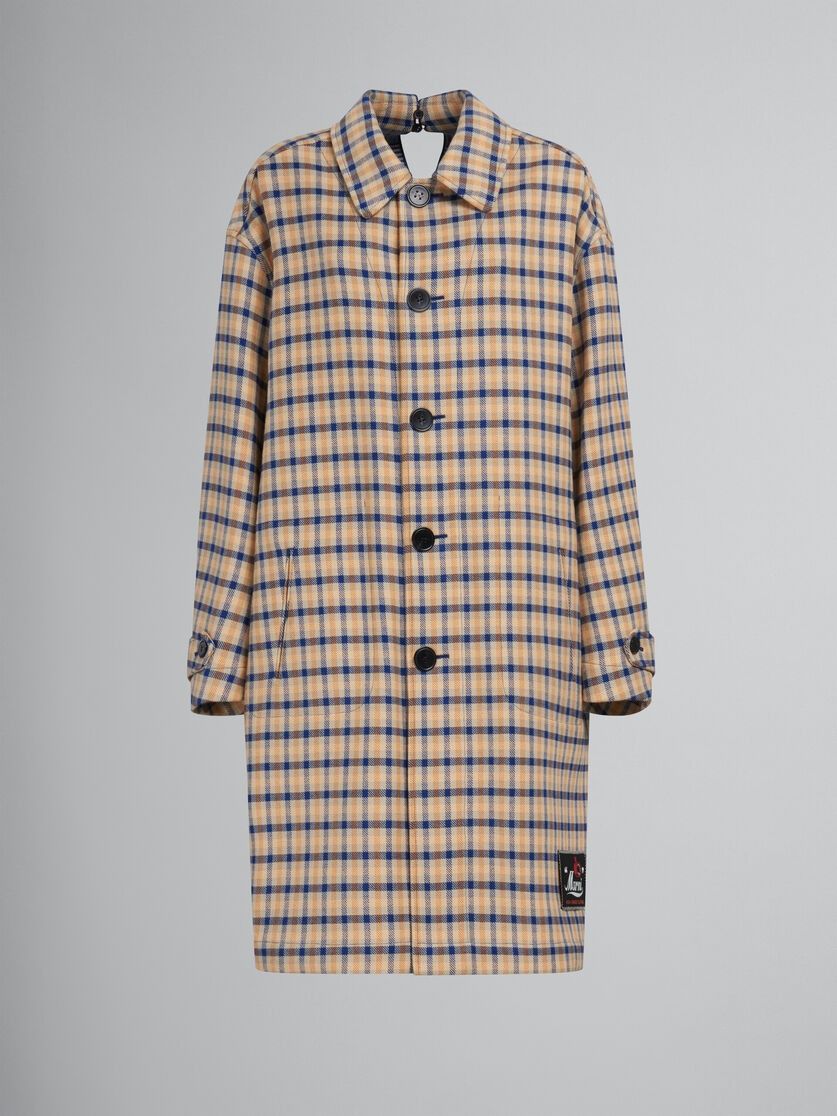oc11z0525 Checked Wool Reversible Coat in Multicolor