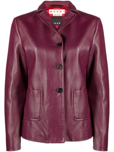 Marni o1srvl11e0624 Leather Jacket in Rose Size M / US 6-8 / IT 42-44 - 1 Thumbnail