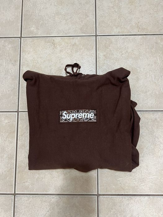 Supreme Supreme Brown Bandana Box Logo Sweatshirt | Grailed