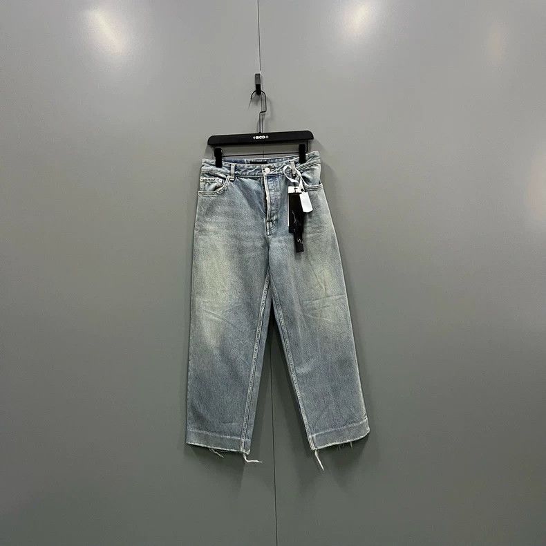Balenciaga Balenciaga Light blue wash jeans wide-leg pants Size US 27 - 1 Thumbnail