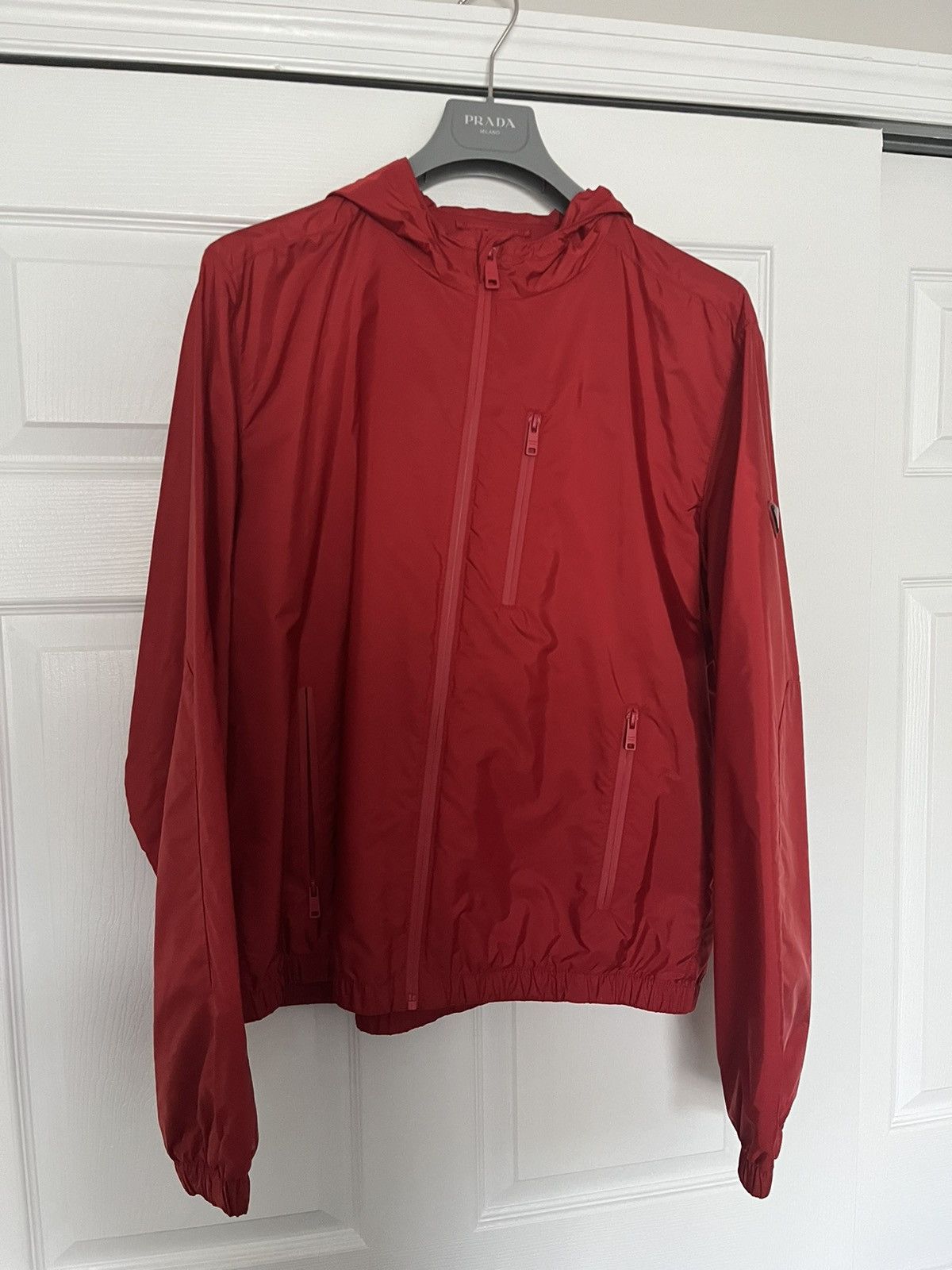 image of Prada Nylon Jacket in Red, Men's (Size 2XL)