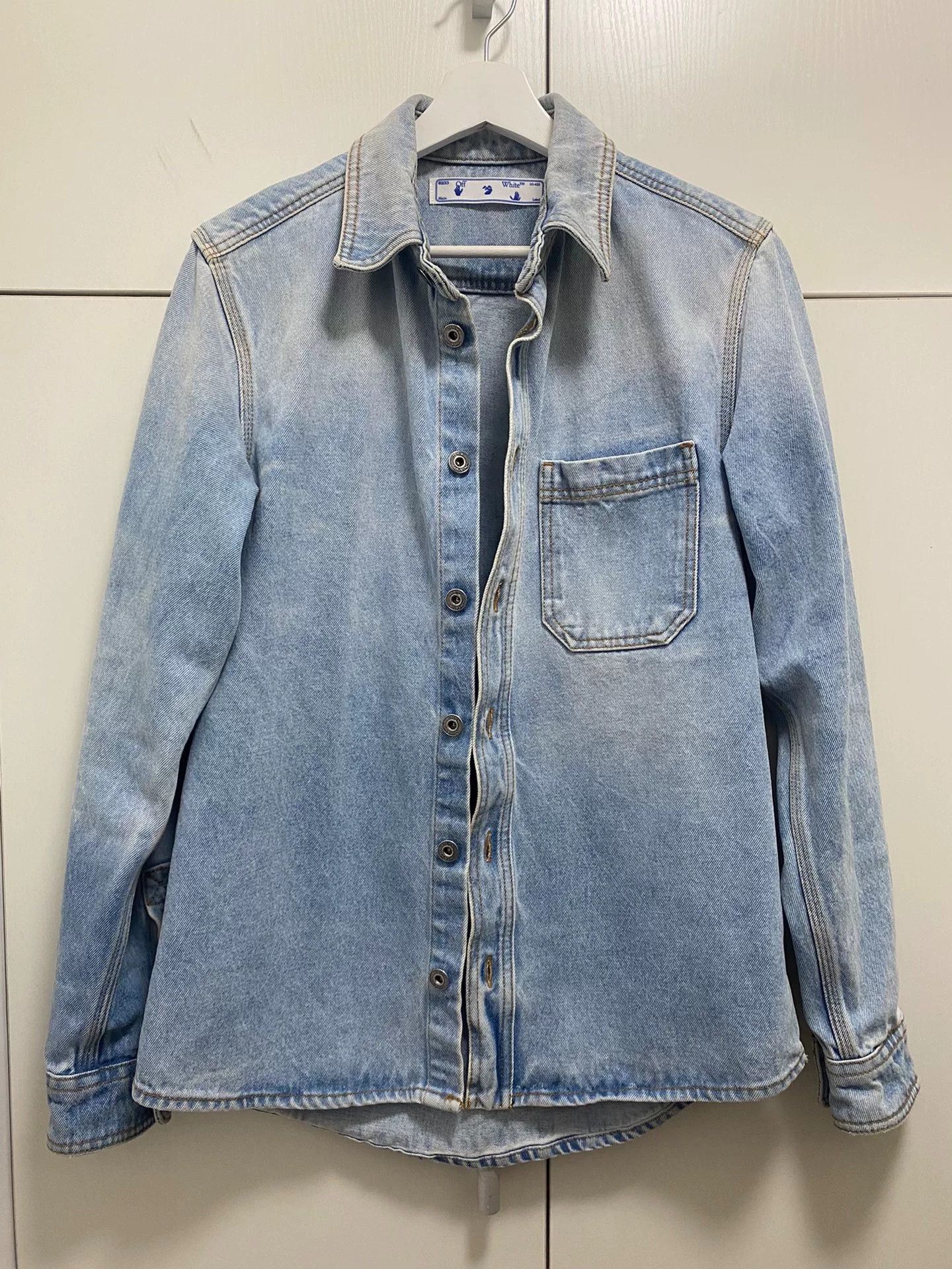 Off-White OFF WHITE Washed Denim Jacket Size US S / EU 44-46 / 1 - 1 Thumbnail