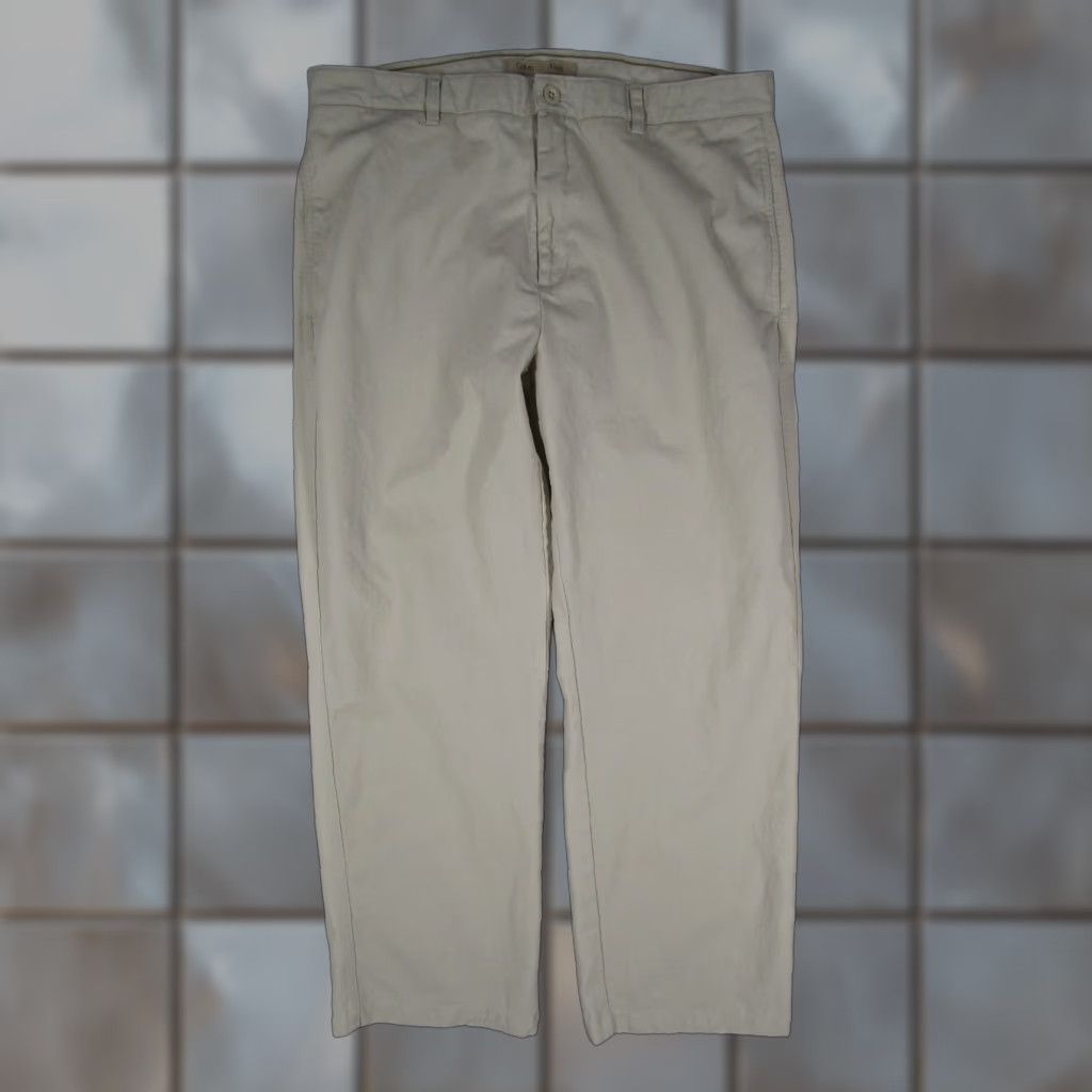 Calvin Klein VINTAGE Calvin Klein Pants Mens 36 Beige Super Sandwash Twill Flat Front Chinos 36x30 Mens Beige Pants Calvin Klein Retro City Preppy 90s Mens Size US 36 / EU 52 - 1 Thumbnail
