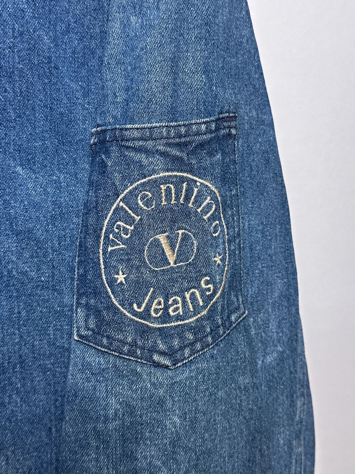 Valentino Valentino Vintage 1980s Denim Jeans Duffle Coat Jacket Size US L / EU 52-54 / 3 - 4 Thumbnail