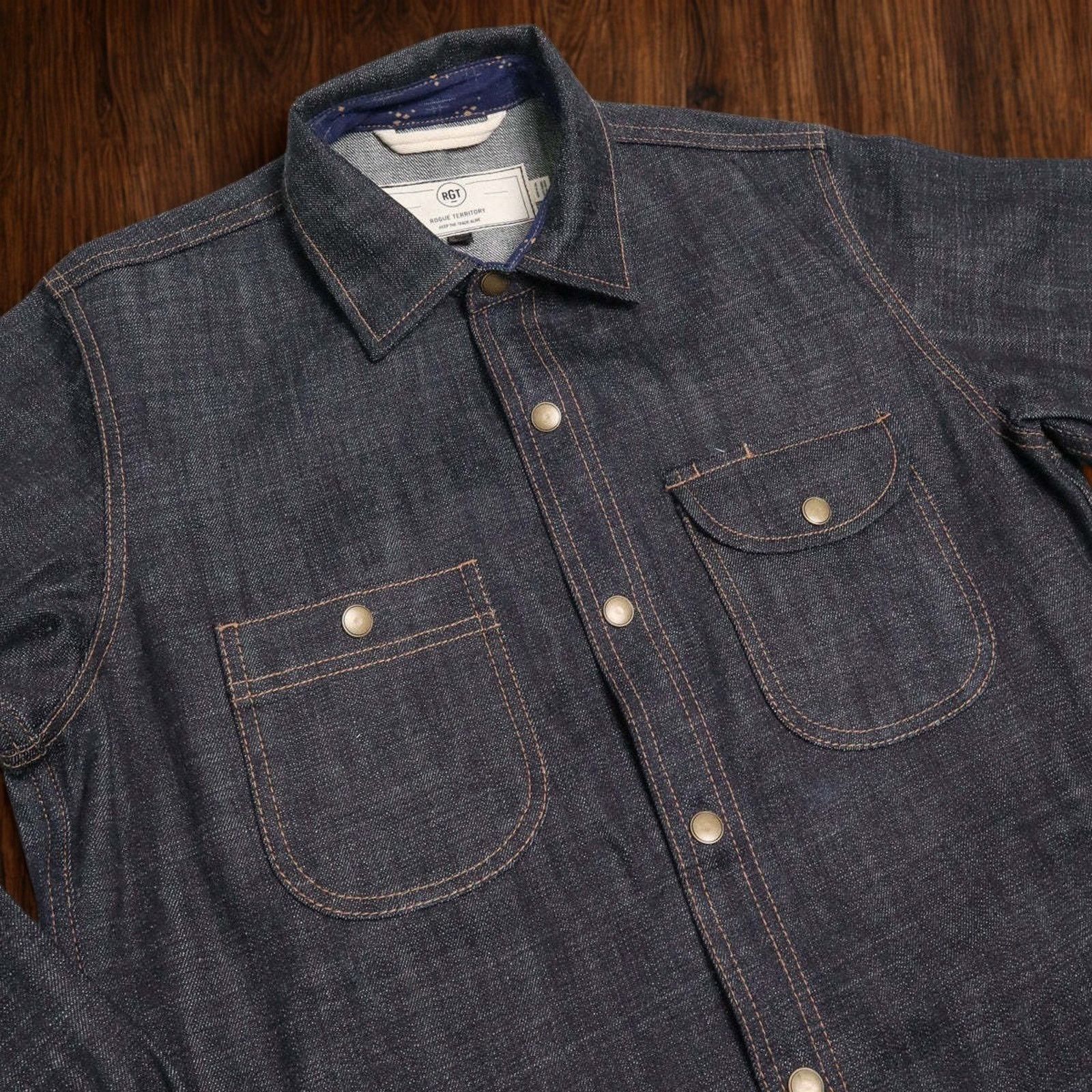 Rogue Territory Rogue Territory Cryptic Japanese Selvedge Denim Shirt 2XL Size US XXL / EU 58 / 5 - 5 Thumbnail