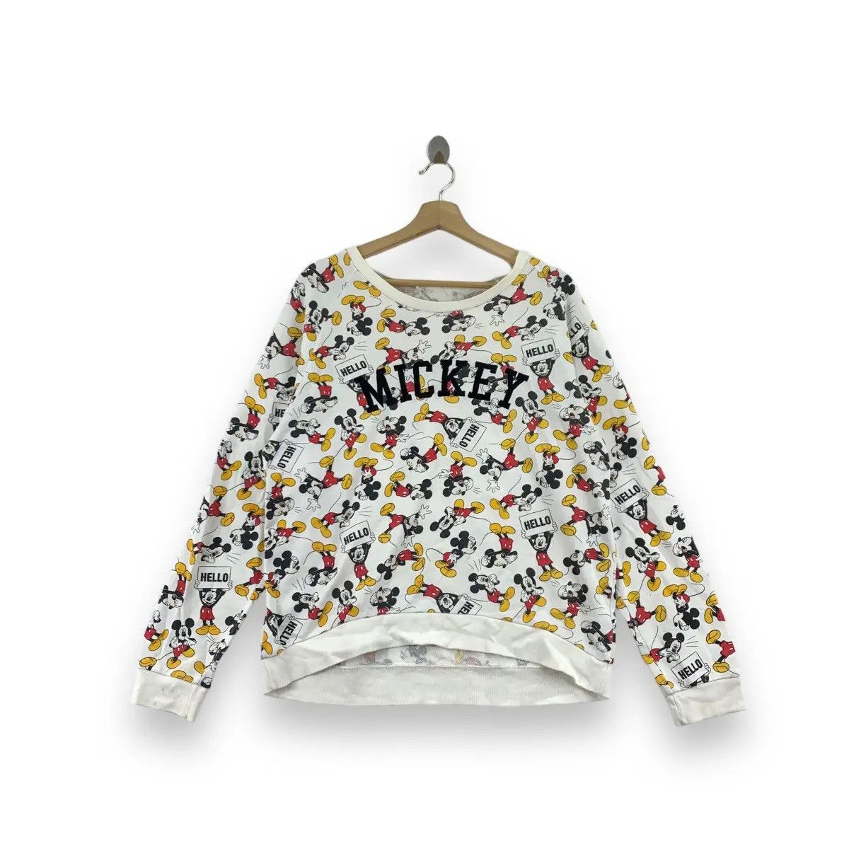 Disney Vintage DISNEY MICKEY MOUSE All Over Print AOP Sweatshirt Size L / US 10 / IT 46 - 1 Thumbnail
