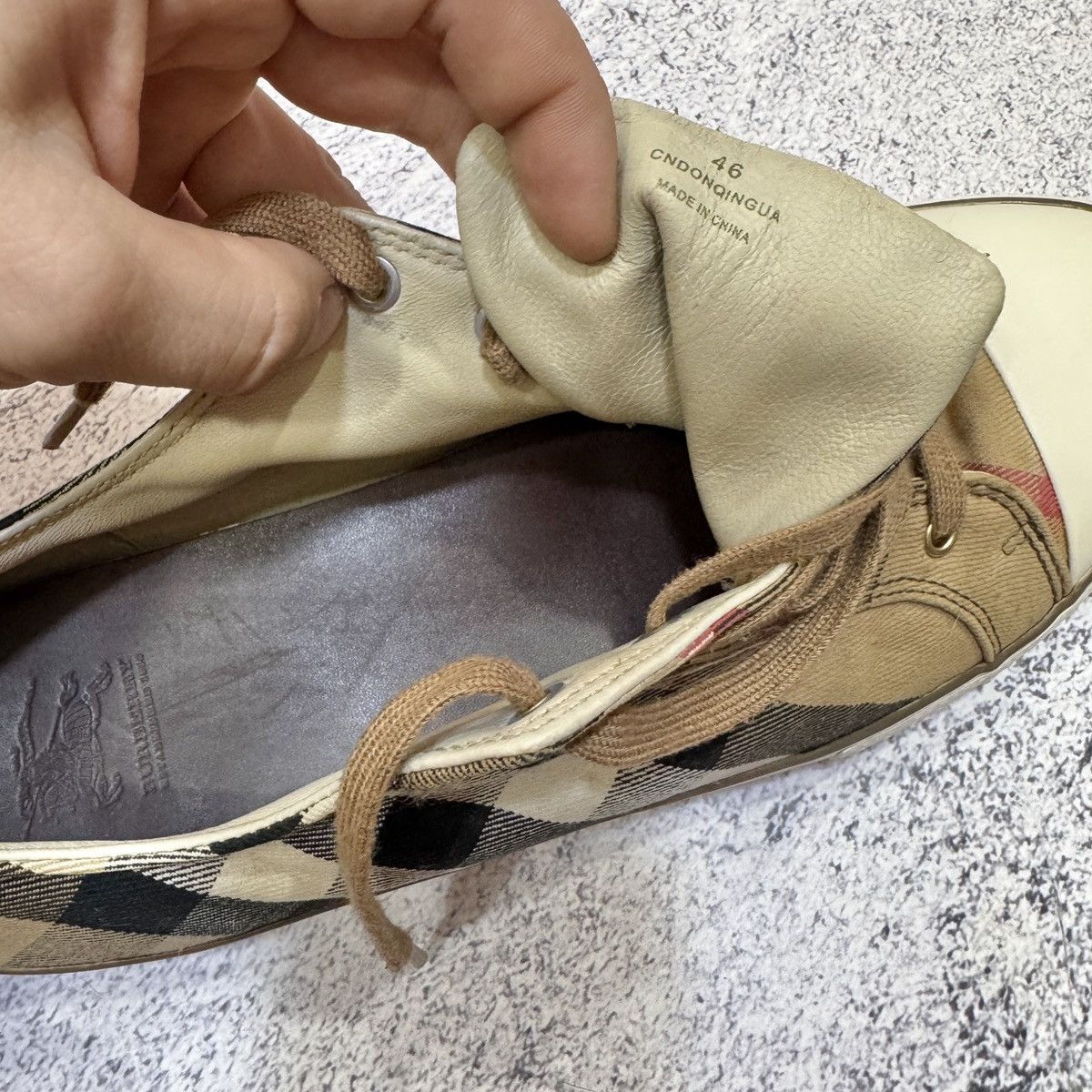 Burberry × Designer Burberry Nova Check Canvas Leather Sneakers US11.5 UK10.5 Size US 11.5 / EU 44-45 - 14 Thumbnail