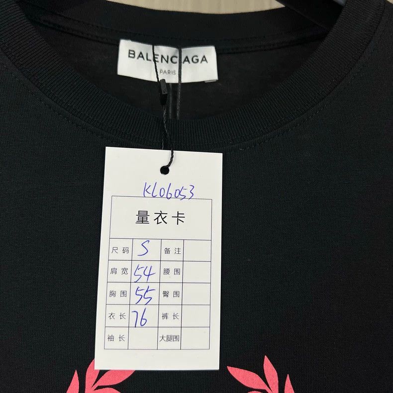 Balenciaga Balenciaga Black-pink wheat-ear printed monogram short slee Size US S / EU 44-46 / 1 - 6 Thumbnail
