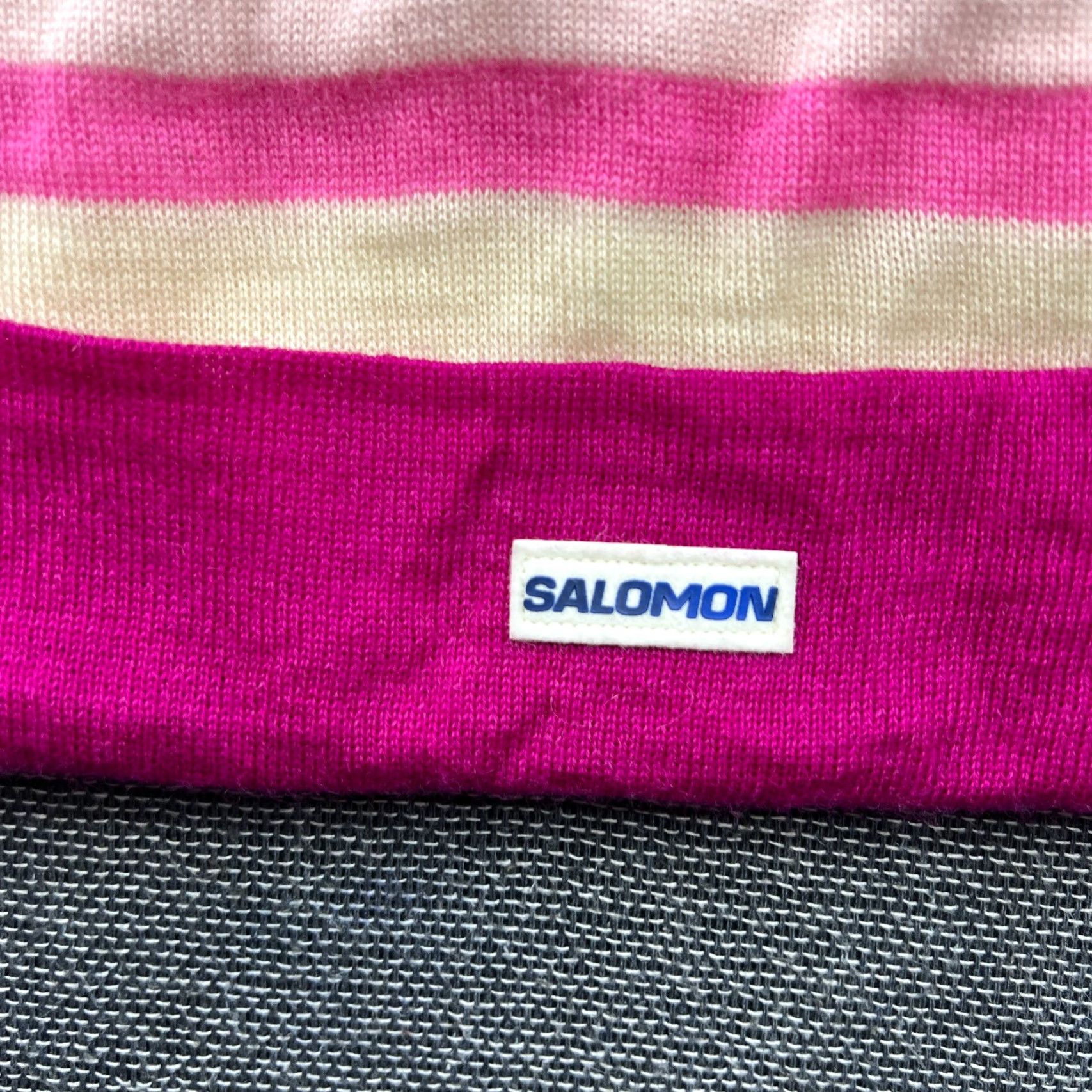 Salomon VINTAGE Salomon Beanie Hat Striped Lined Wool One Size Adult Unisex Sketch 70s 80s Size ONE SIZE - 4 Thumbnail