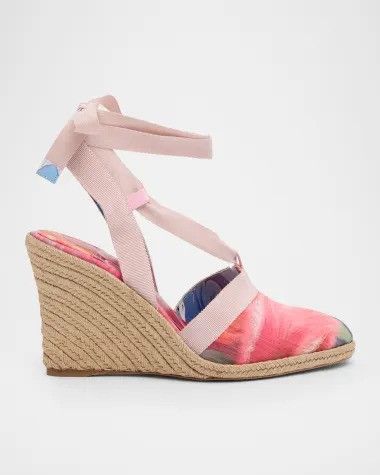 Christian Louboutin os11x0526 Toleda Floral Espadrille Wedge Sandals Multicolor Size US 8 / IT 38 - 1 Preview