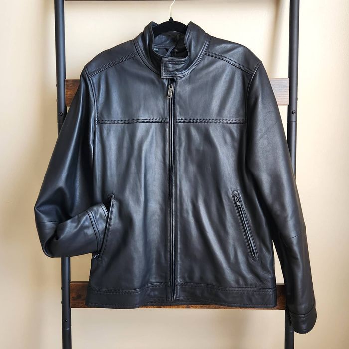 Rodd & Gunn Rodd and Gunn Men's Black Cromwell Leather Jacket Size L ...