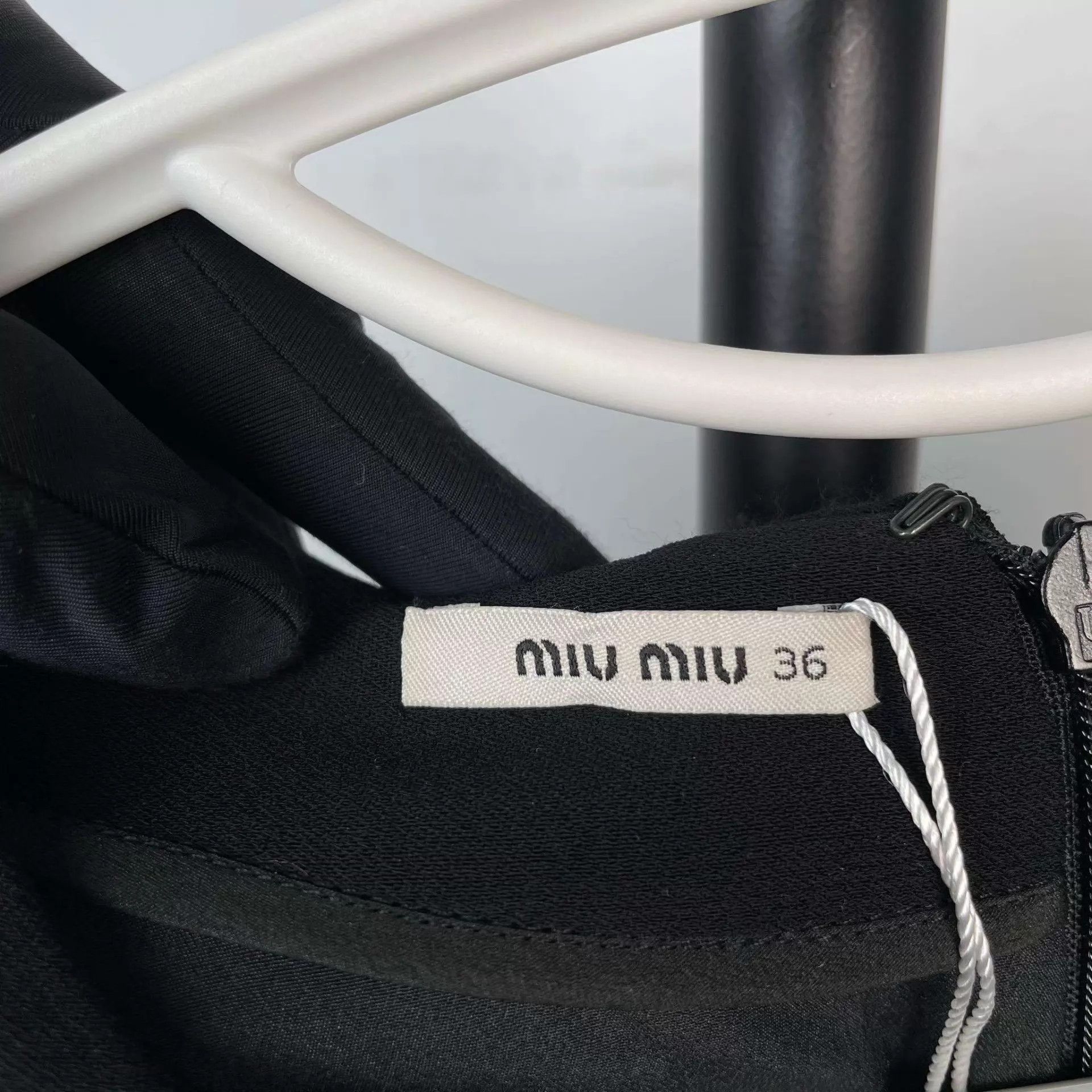 Miu Miu MIU MIU 95 New Cotton Tie Black Dress 36 Size XS / US 0-2 / IT 36-38 - 4 Thumbnail