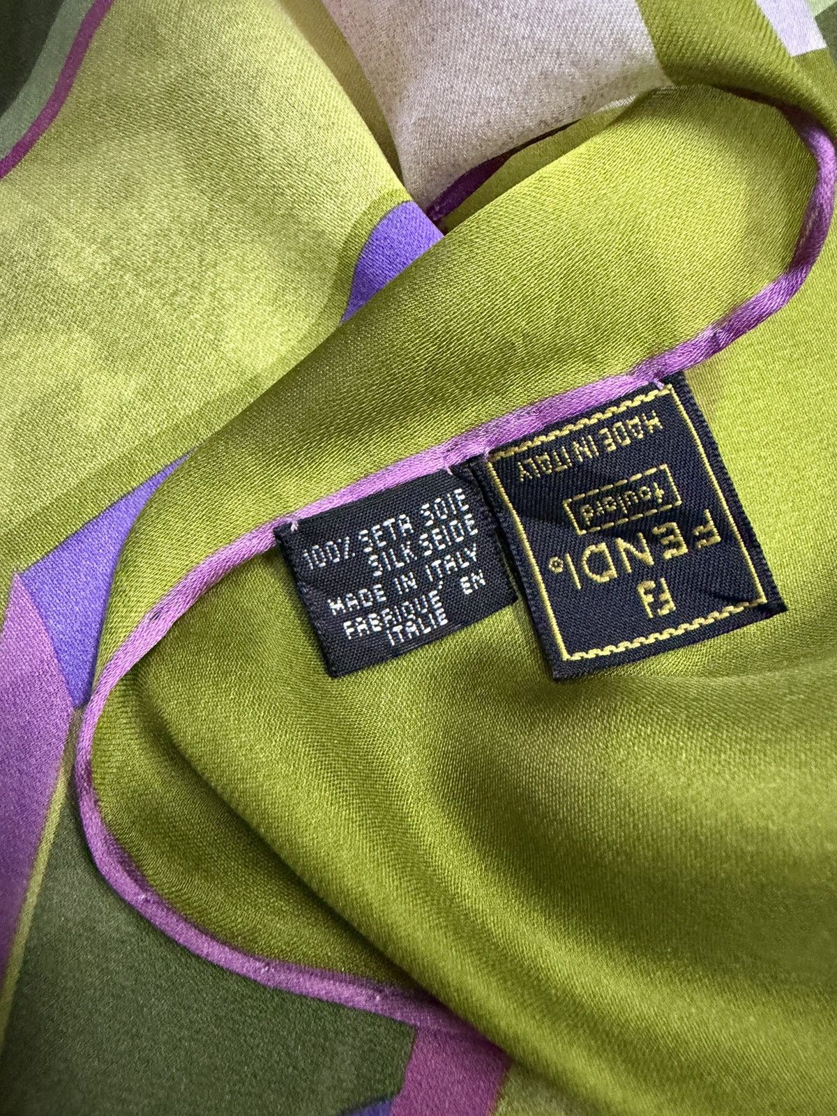 Fendi Authentic Fendi Silk Scarf with Large Graphic Logo Design Size ONE SIZE - 10 Thumbnail